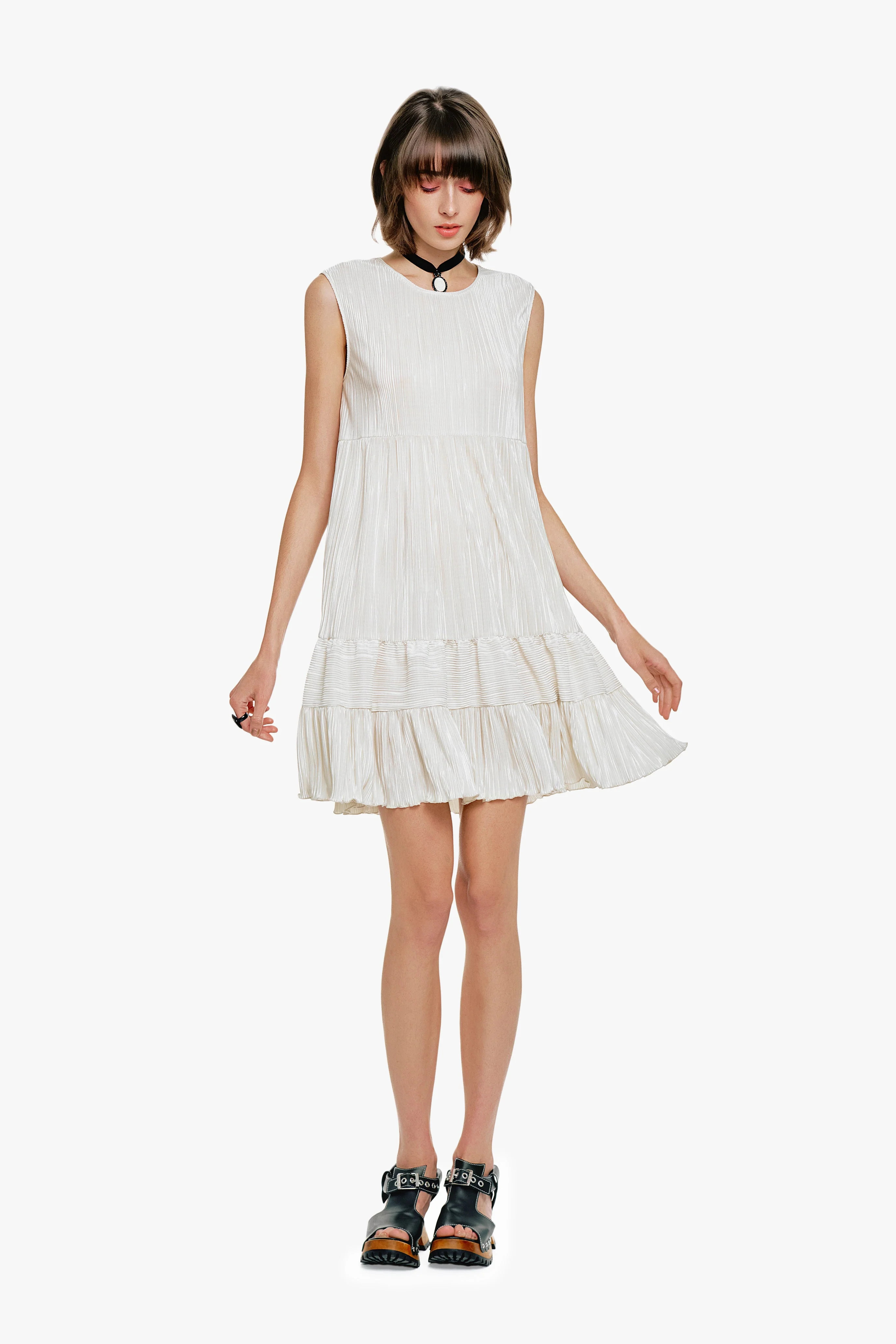Plissé Babydoll Dress - Image 6