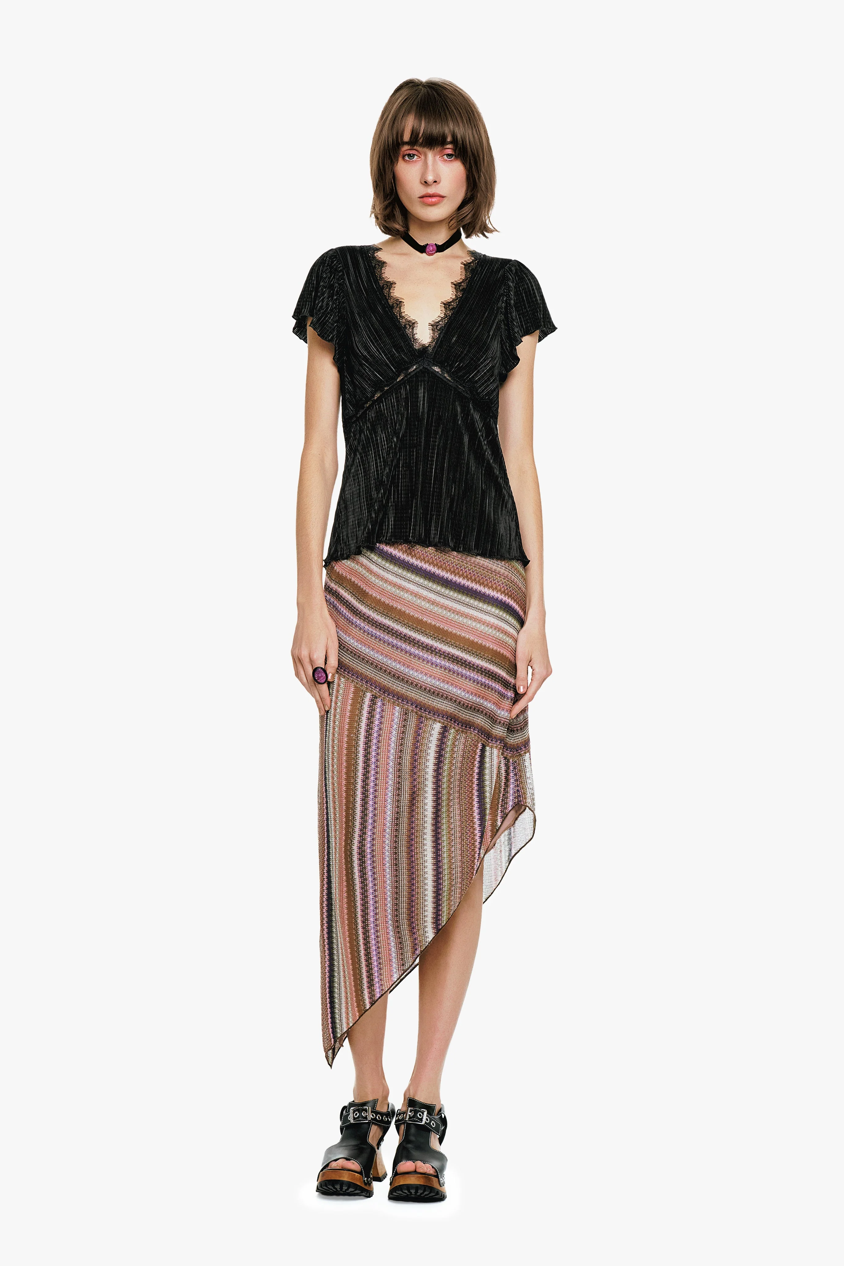 Plissé V-Neck Top - Image 3