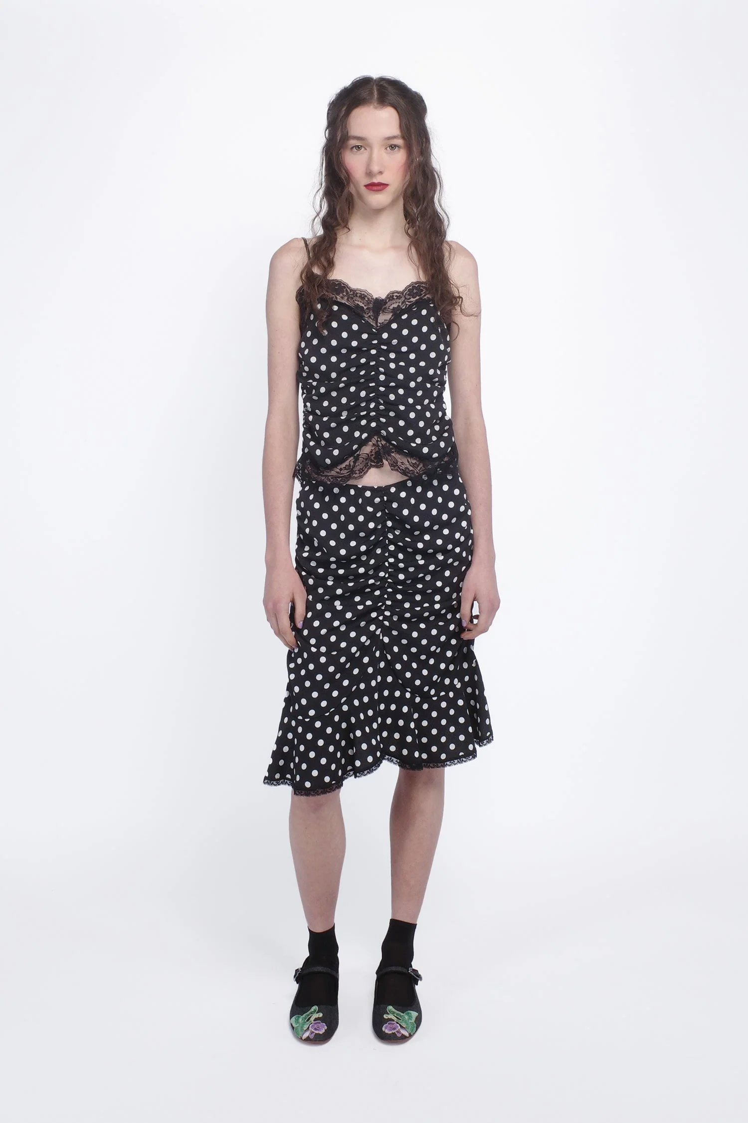 Polka Dot Ruched Skirt - Image 2