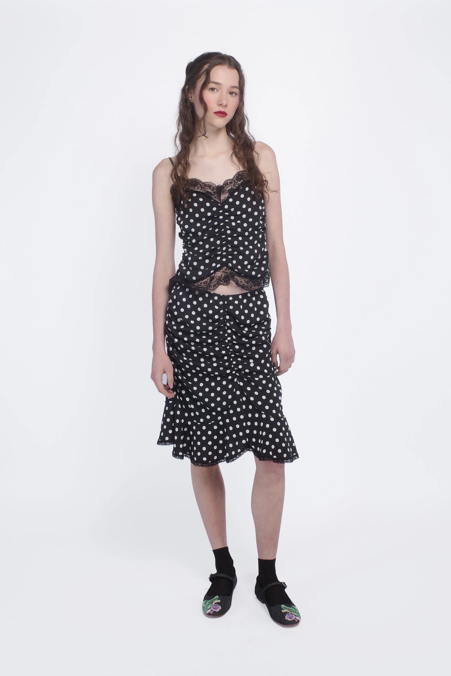 Polka Dot Ruched Skirt - Image 5