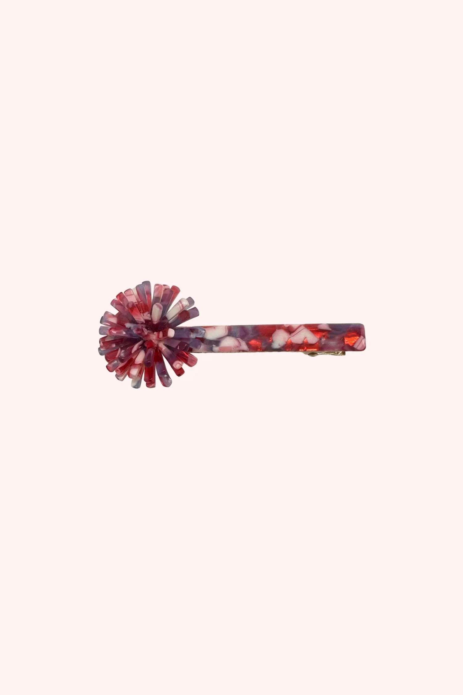 Pom Pom Clip Red Multi