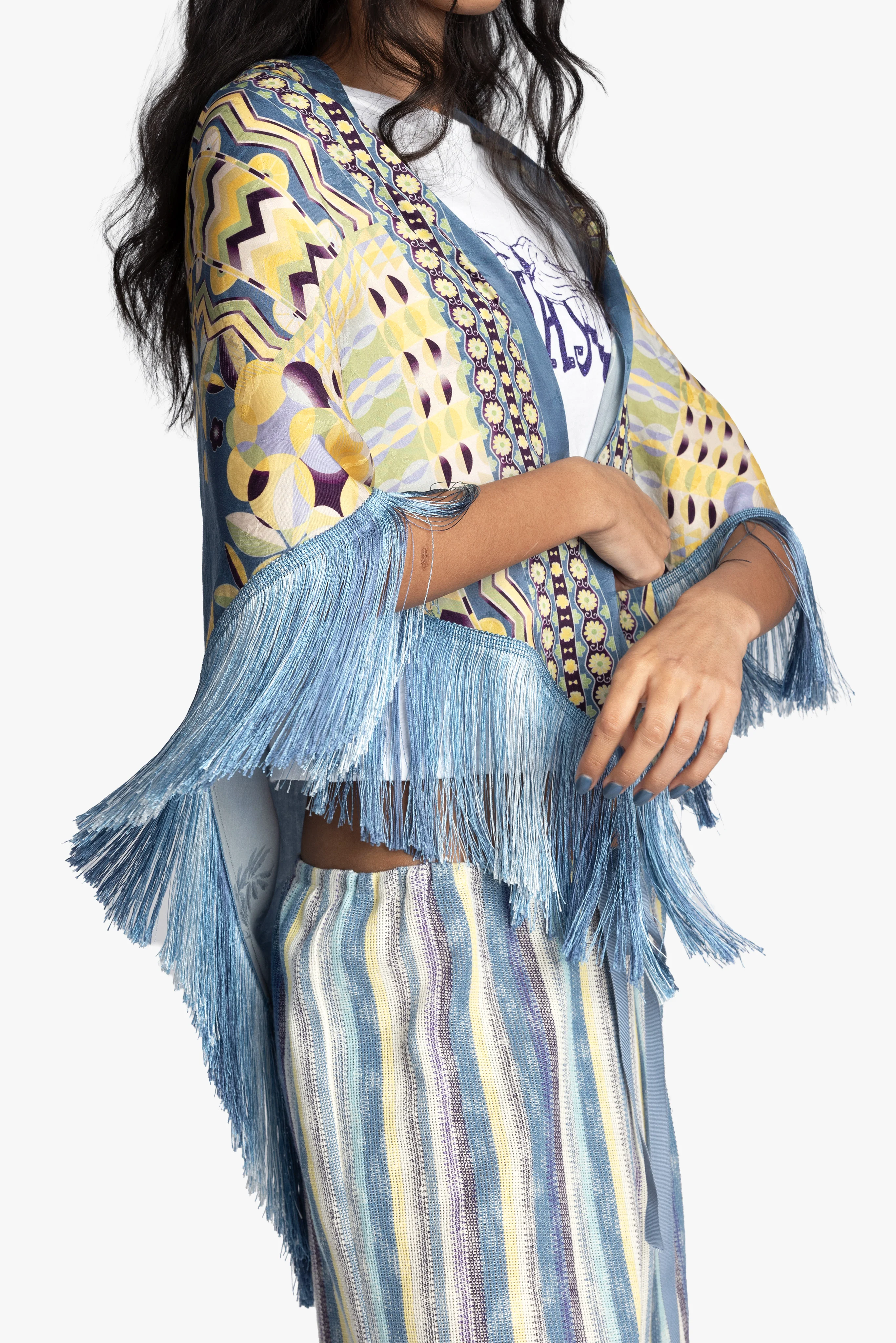 Pueblo Deco Border Fringe Shawl - Image 2