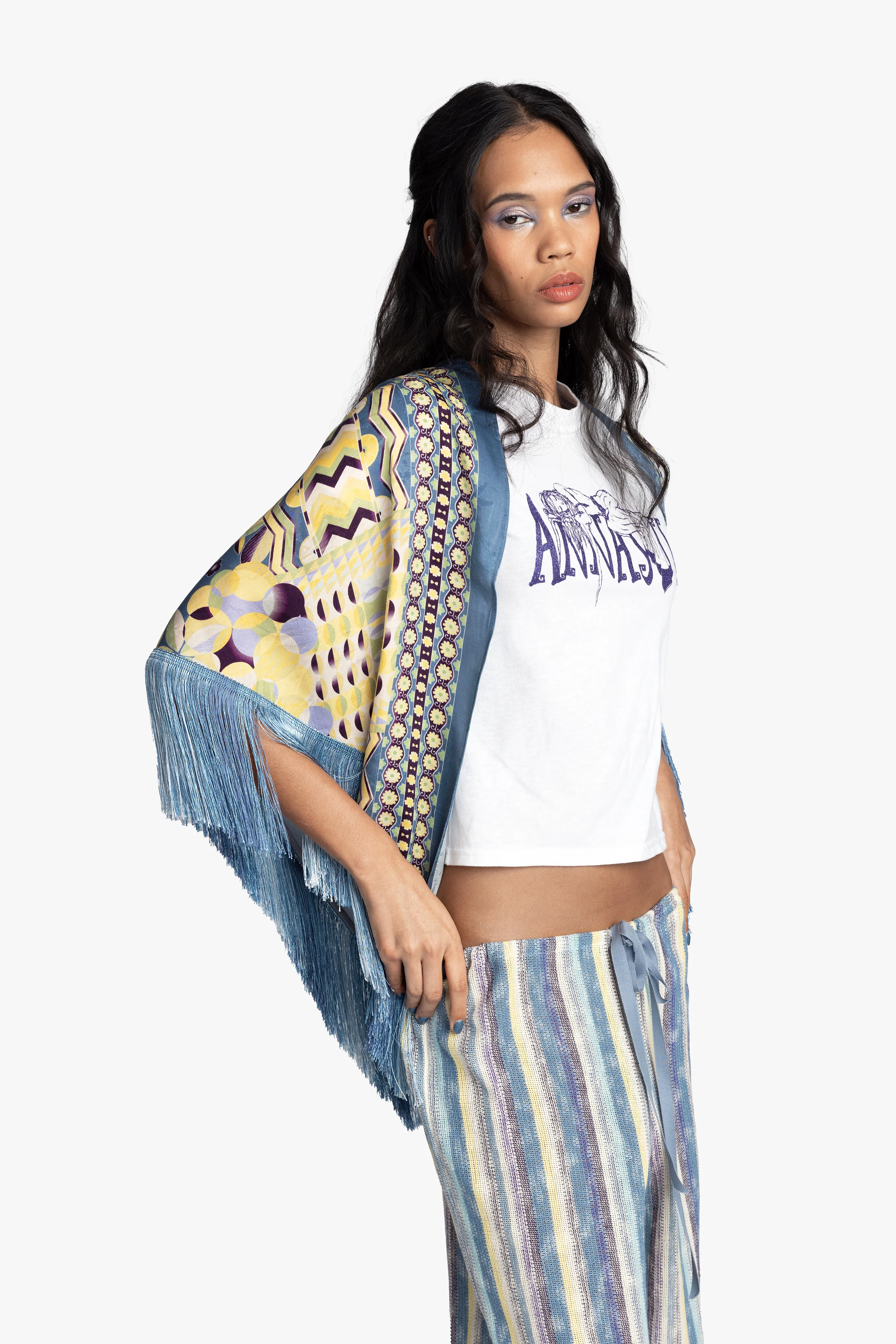 Pueblo Deco Border Fringe Shawl - Image 3