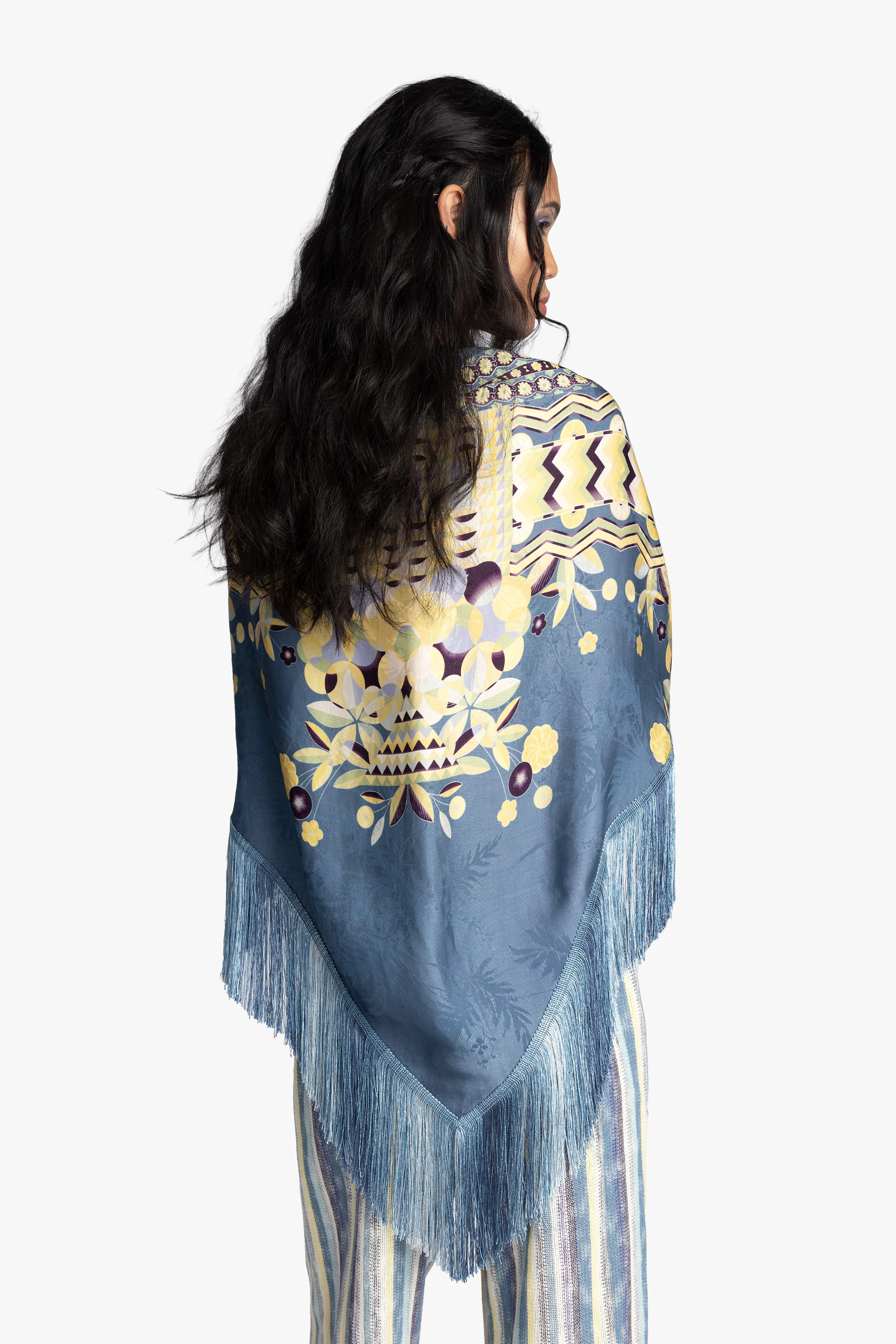 Pueblo Deco Border Fringe Shawl - Image 4
