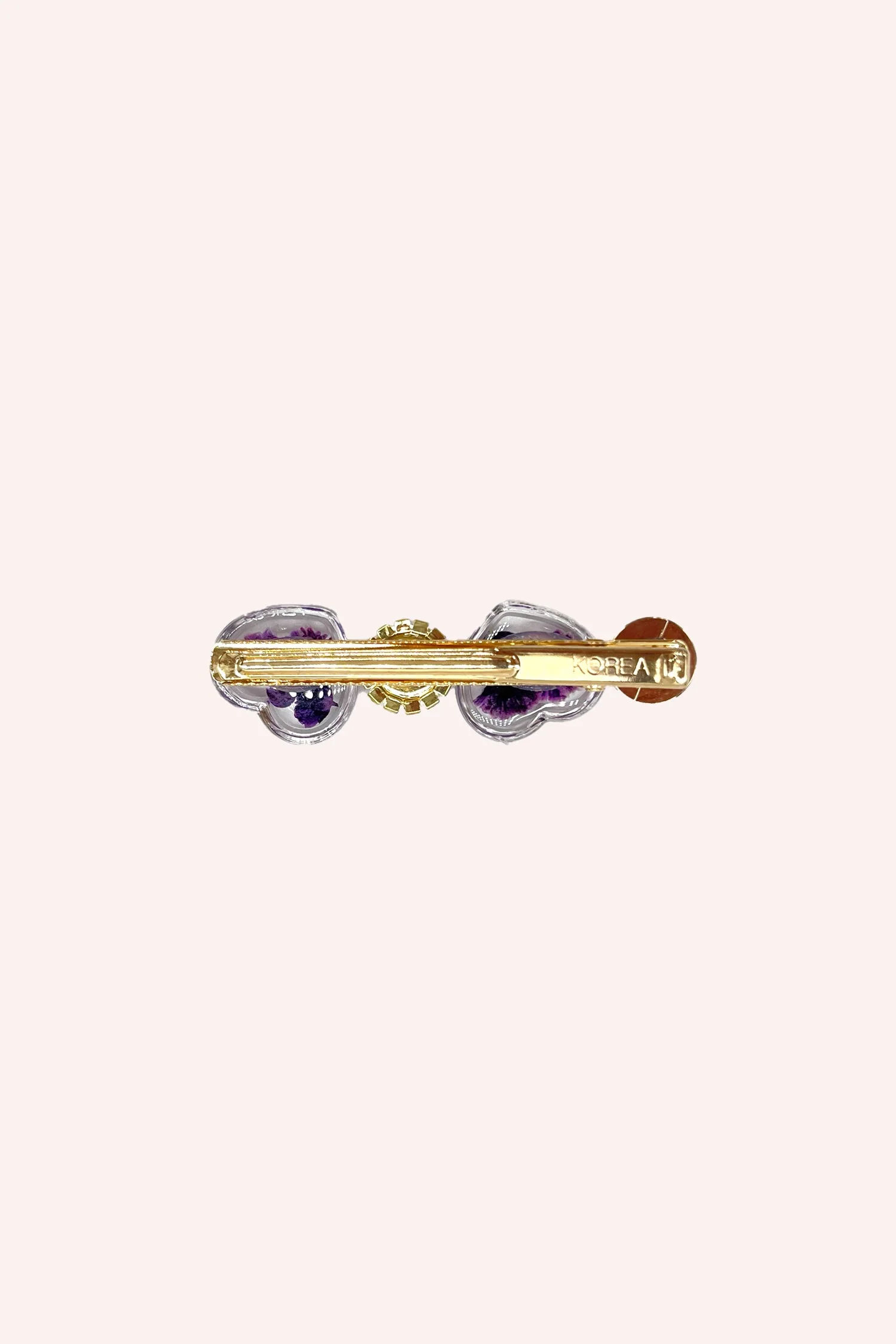Purple Flower Hearts and Pearls Clamp Clip - Image 3