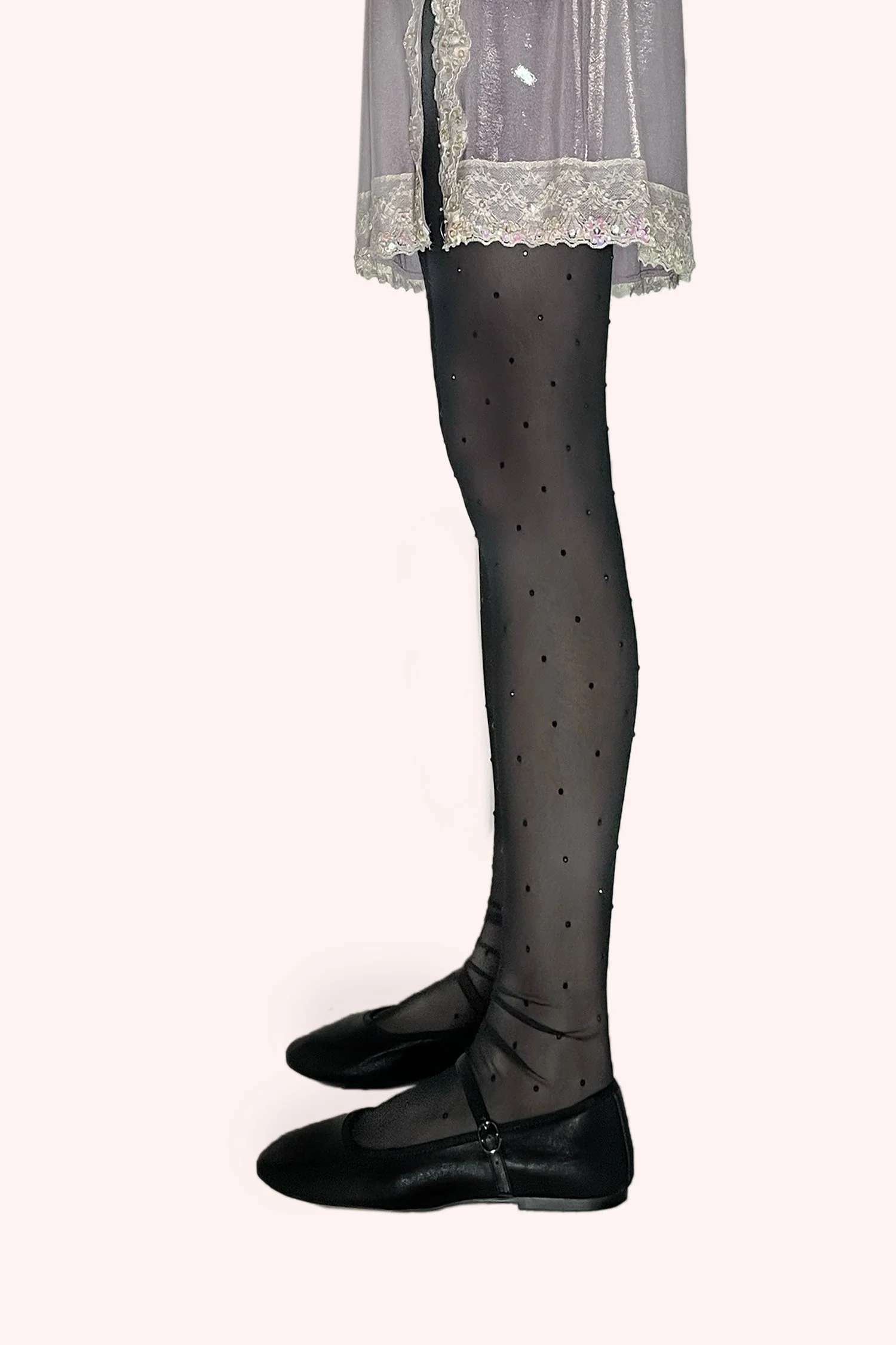 Rhinestone Mesh Leggings - Image 2