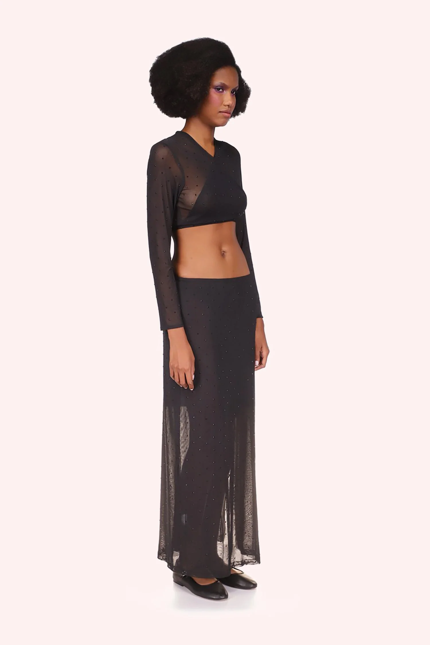 Rhinestone Mesh Skirt - Image 5