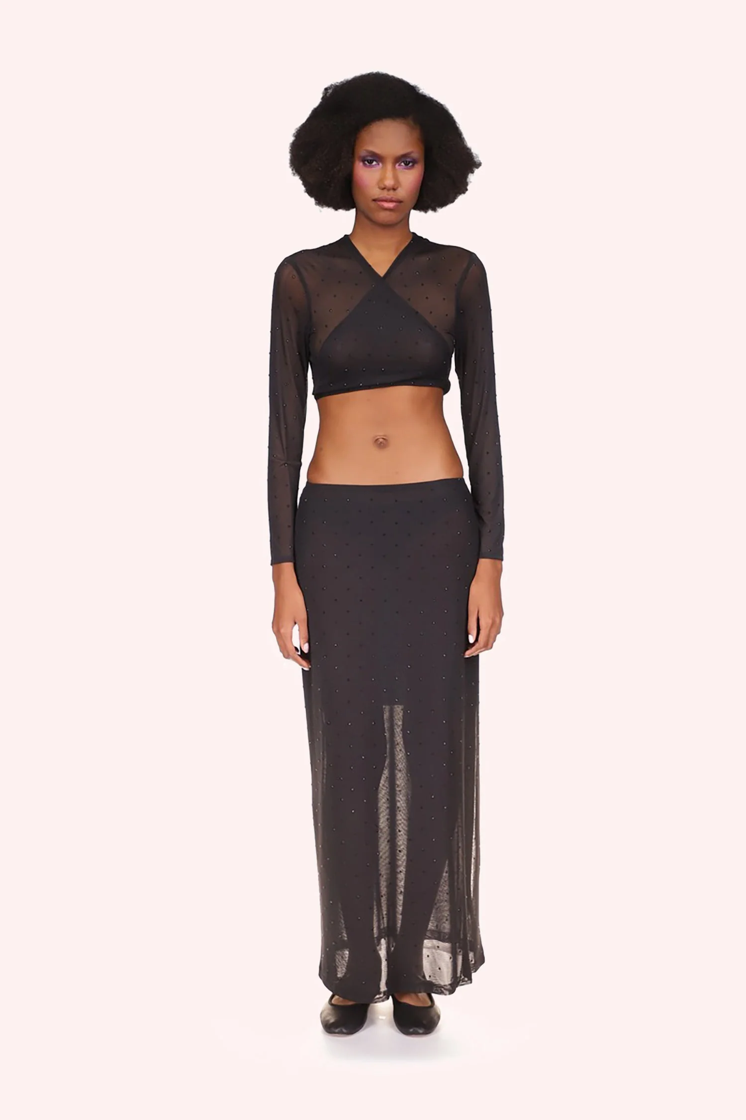 Rhinestone Mesh Skirt - Image 6