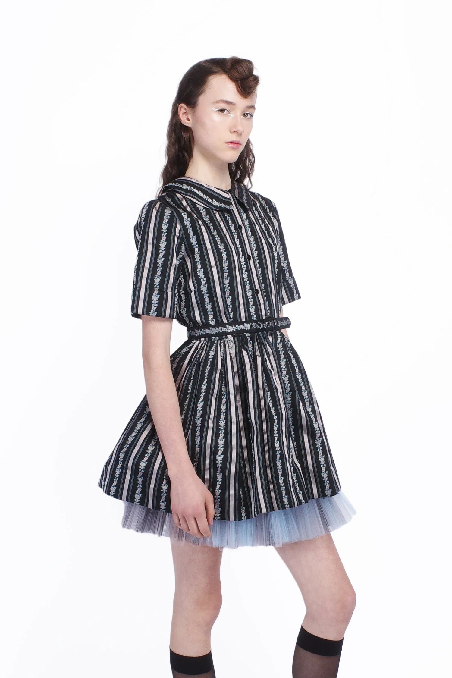 Ribbon Roses Belted Mini Dress - Image 3