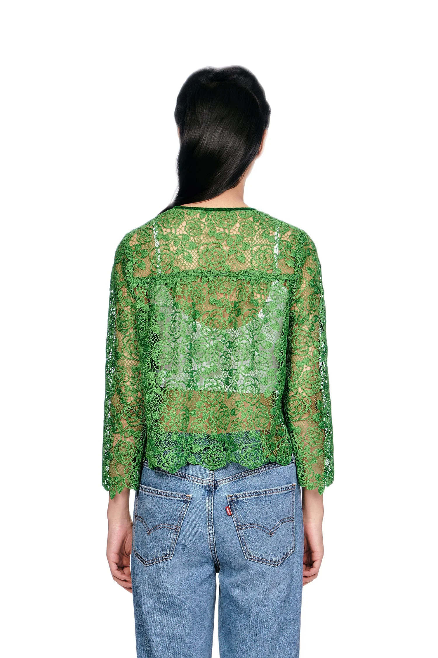 Rose Crochet Lace Bed Jacket - Image 4