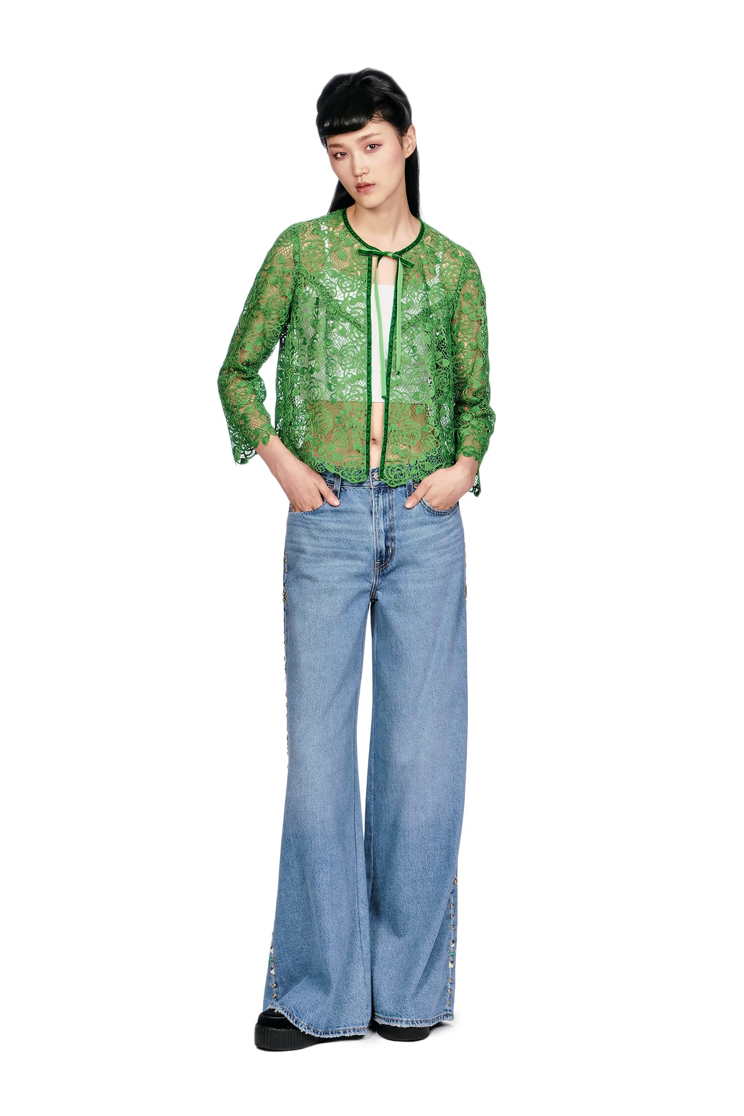 Rose Crochet Lace Bed Jacket - Image 5