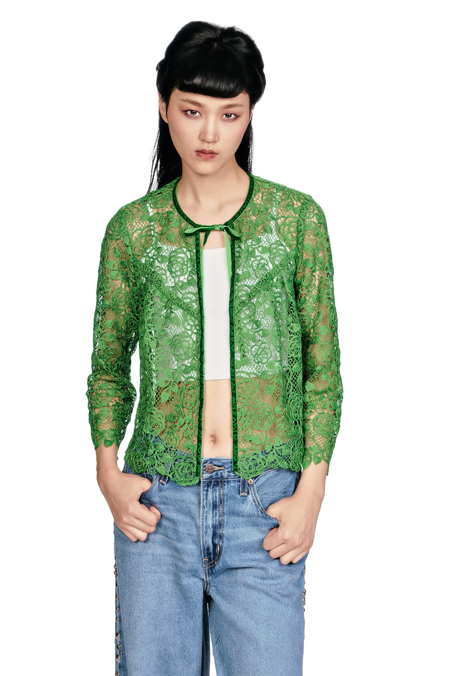Rose Crochet Lace Bed Jacket - Image 6