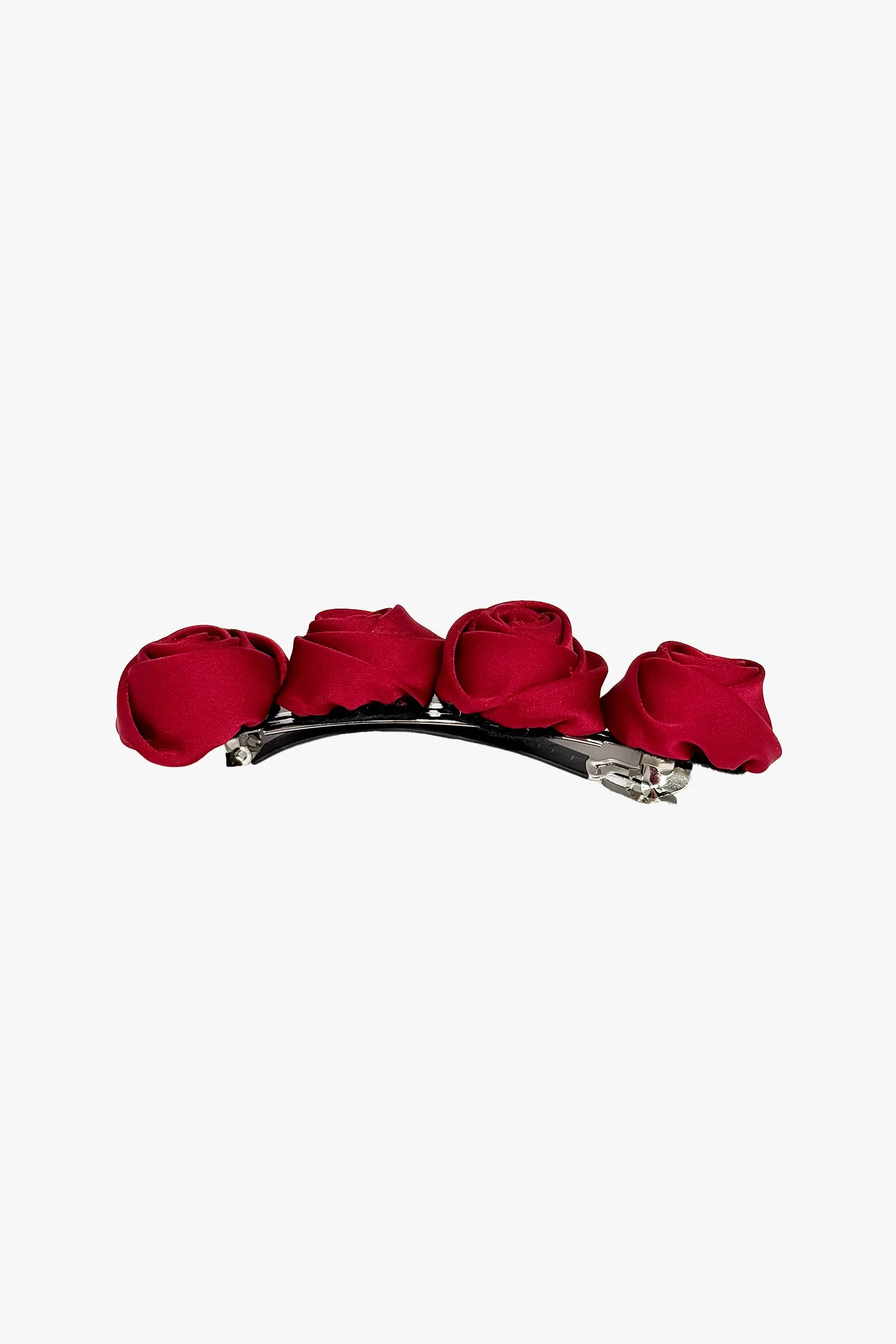 Red Rosette Charm Barrette - Image 2