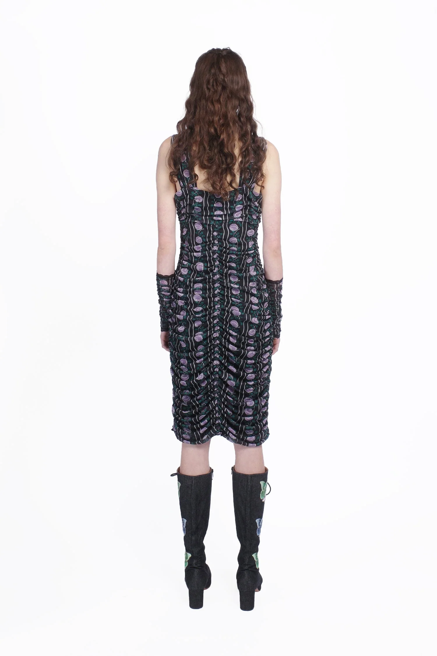 Rosetti Mesh Ruched Tie Dress - Image 3