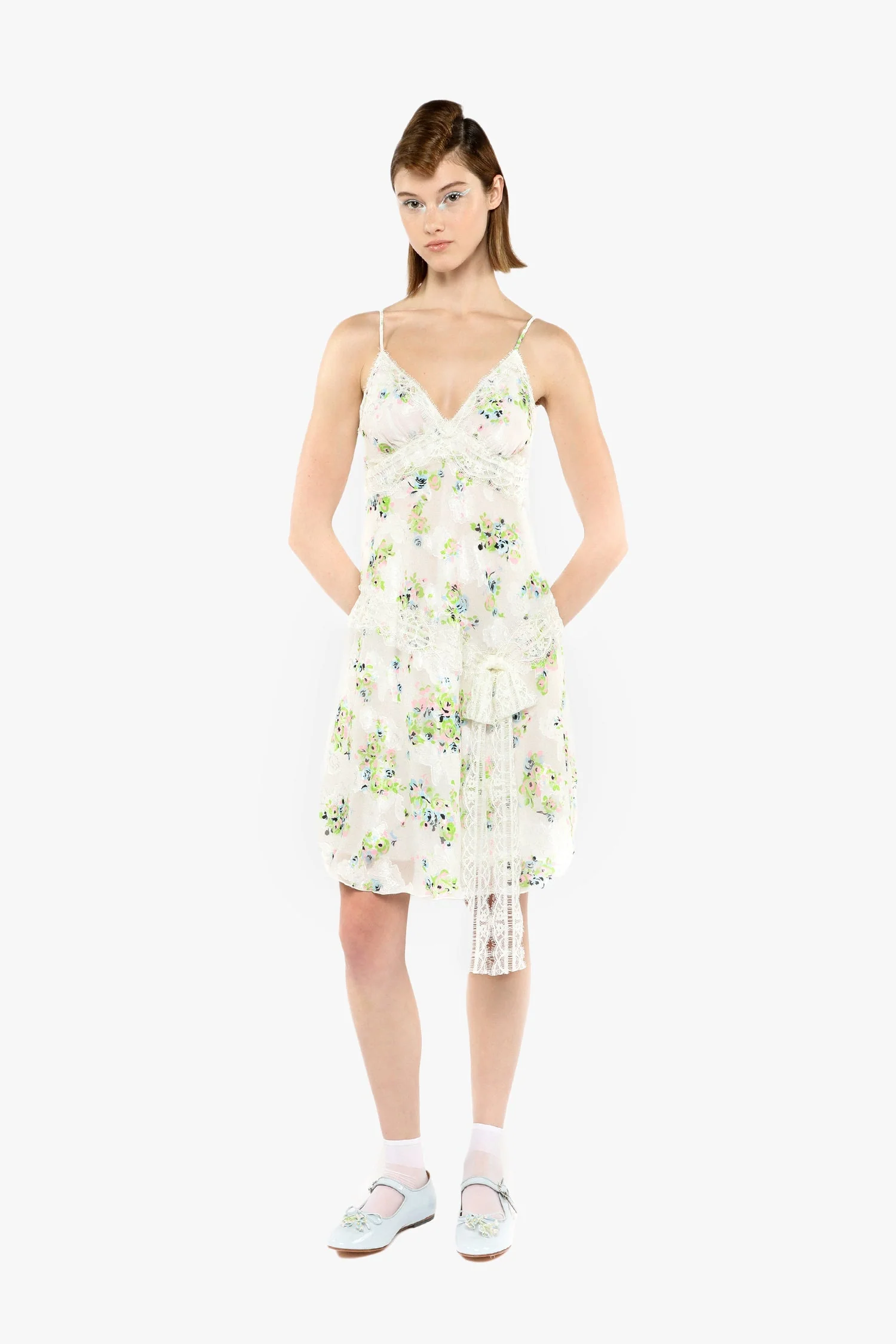 Rosies Posies Chiffon Romantic Lace Slip Dress - Image 2