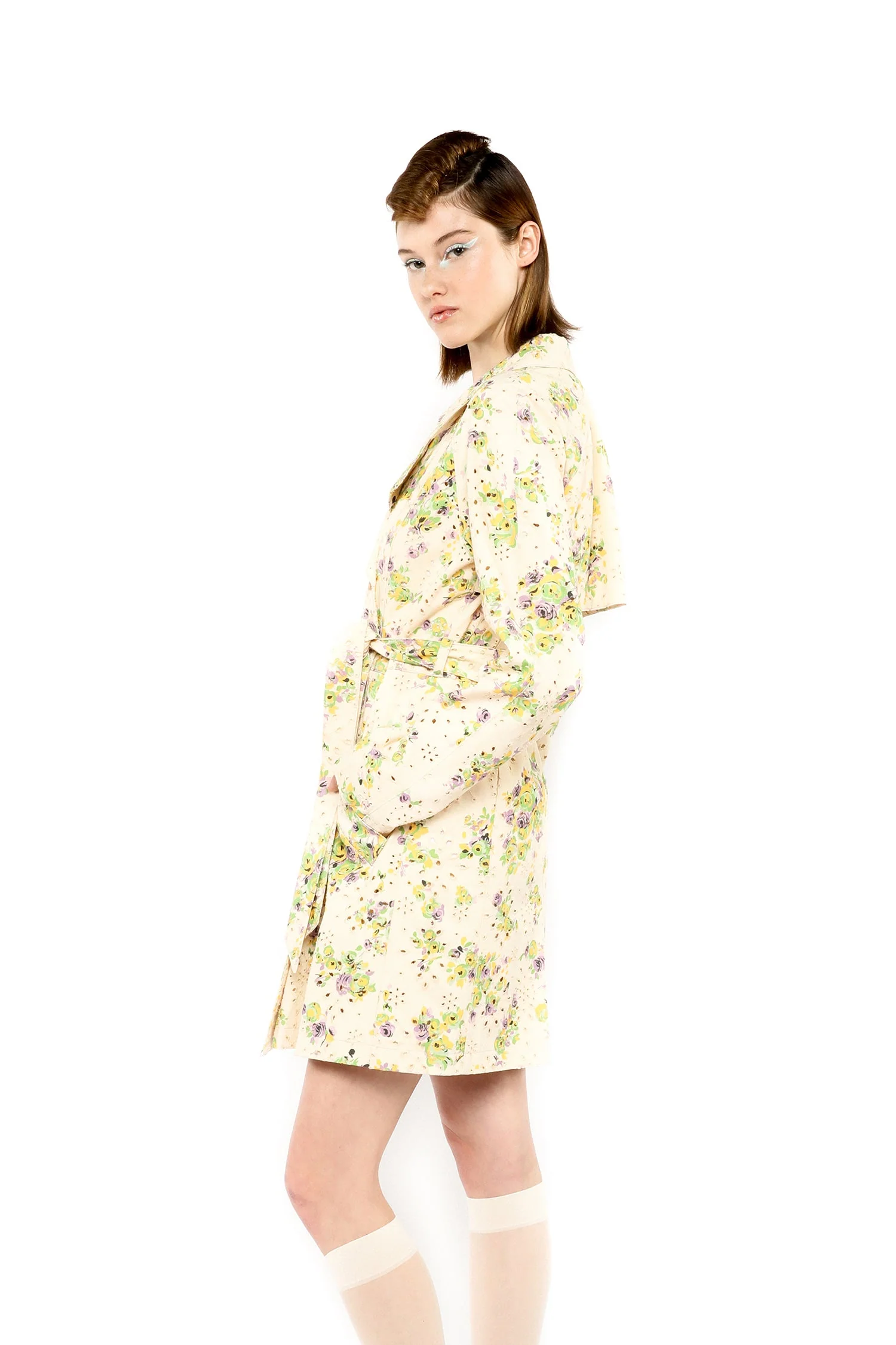 Rosies Posies Eyelet Trench Coat - Image 3