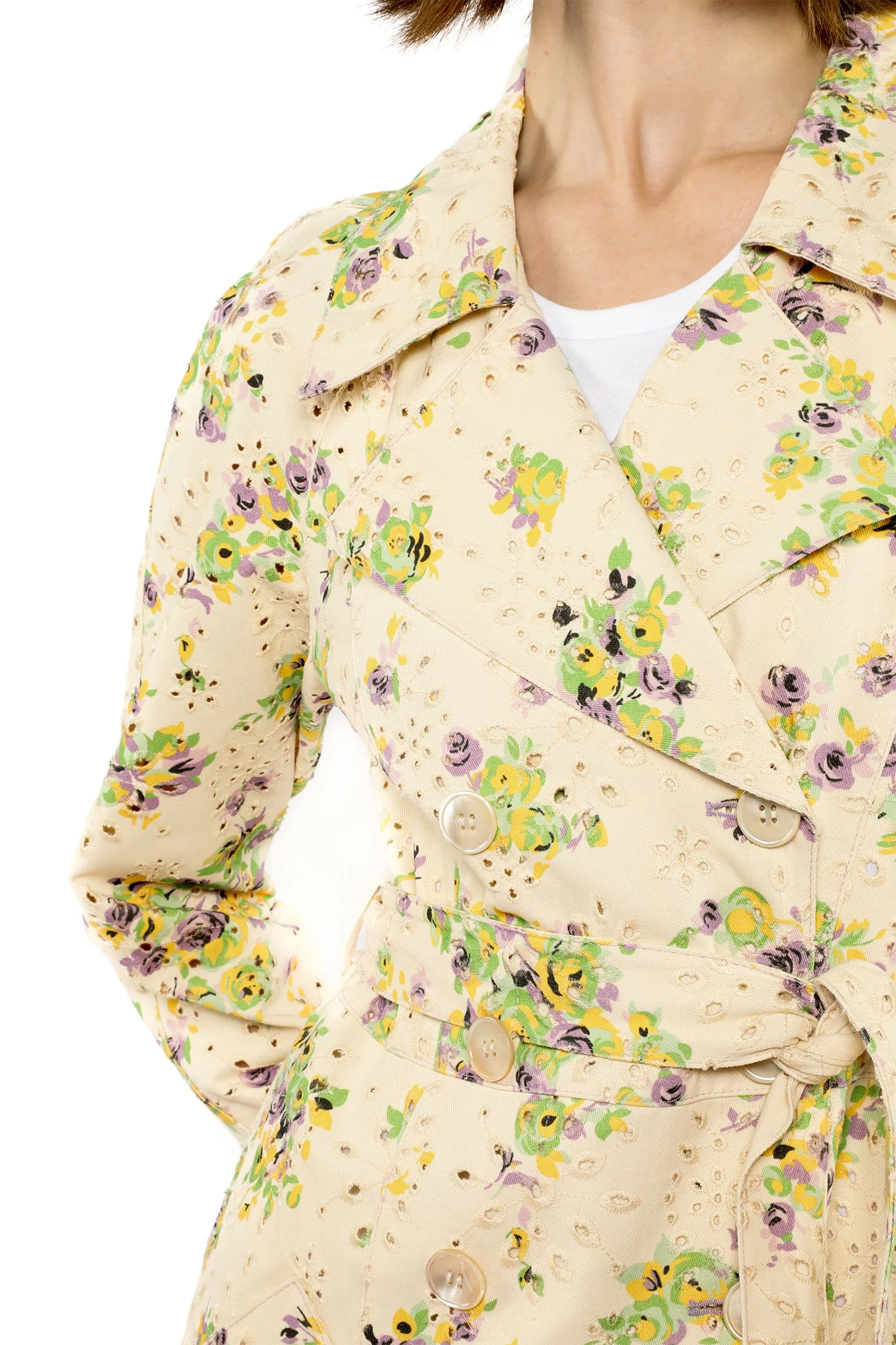 Rosies Posies Eyelet Trench Coat - Image 5