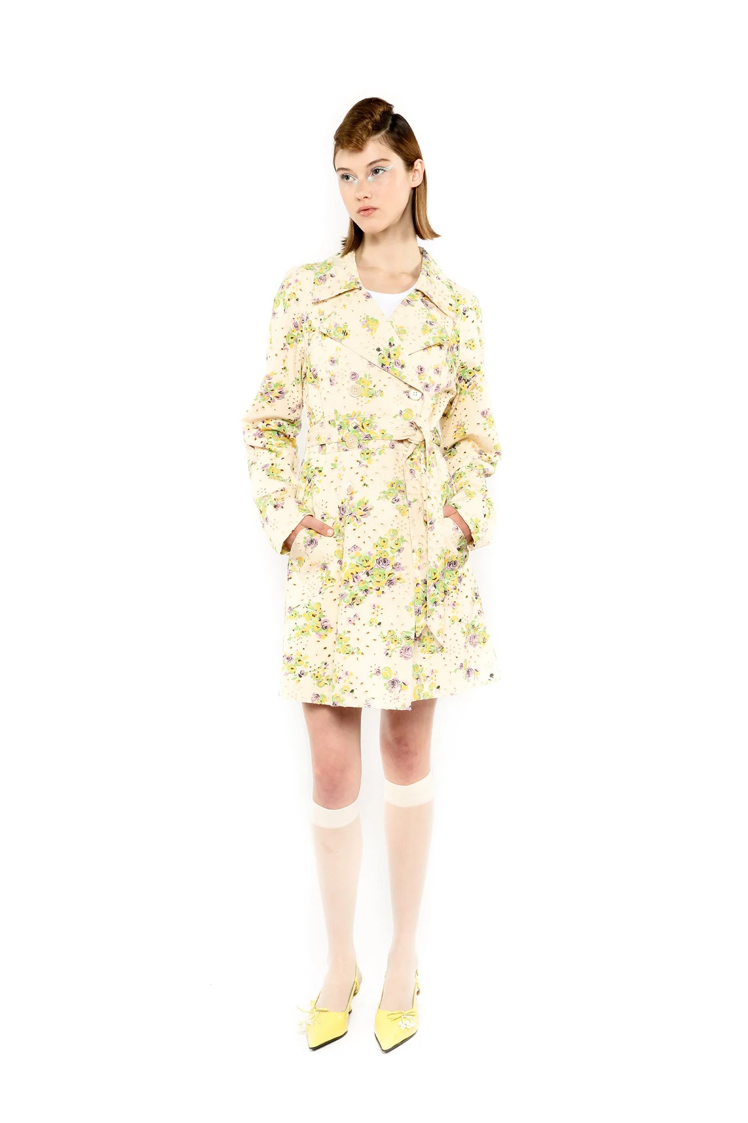 Rosies Posies Eyelet Trench Coat - Image 6