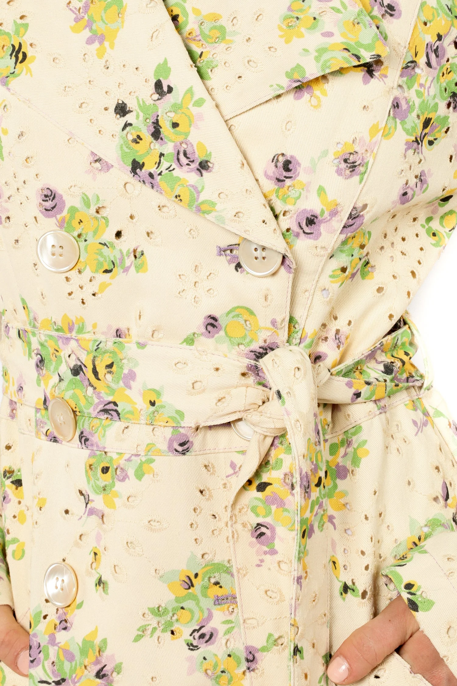 Rosies Posies Eyelet Trench Coat - Image 7