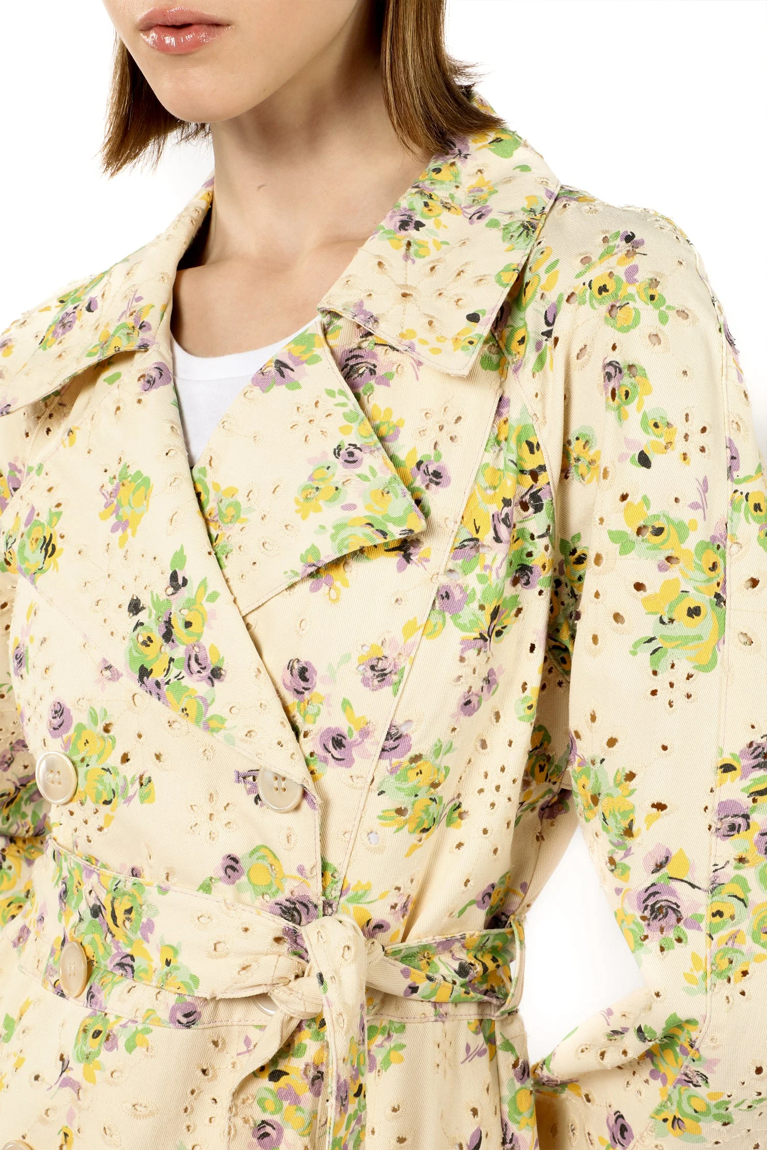 Rosies Posies Eyelet Trench Coat - Image 8