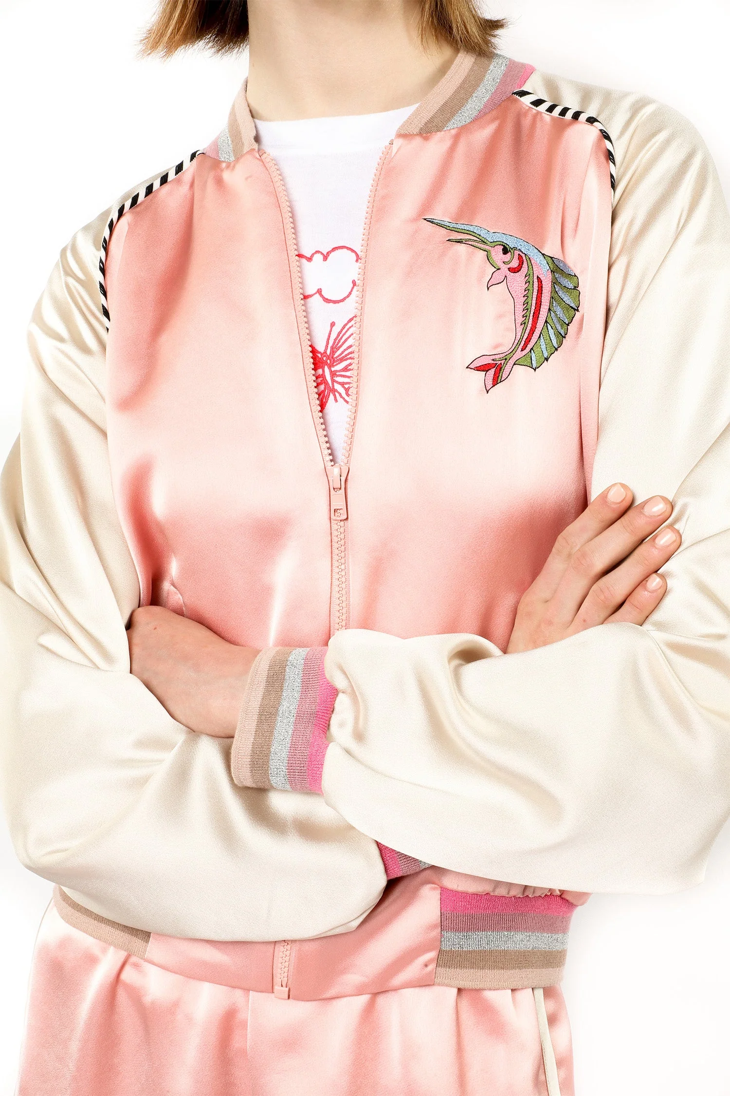 Satin Embroidered Souvenir Jacket - Image 8