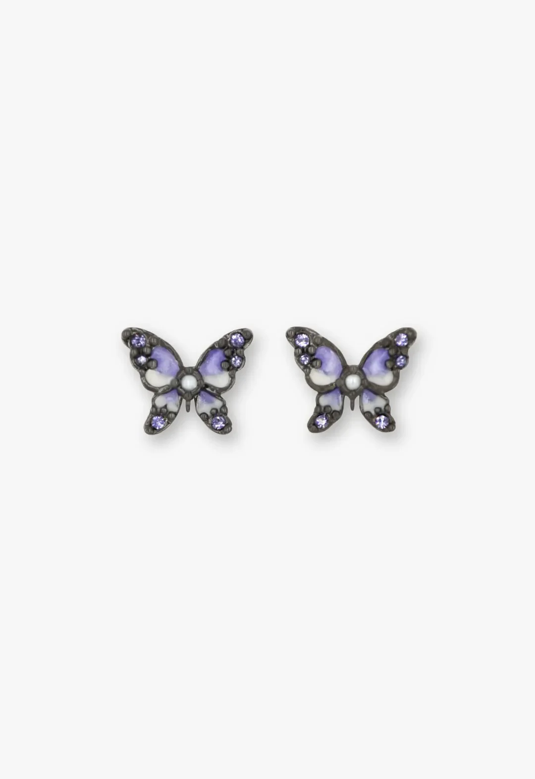 Shining Butterfly Earrings - Purple Gunmetal - Image 2