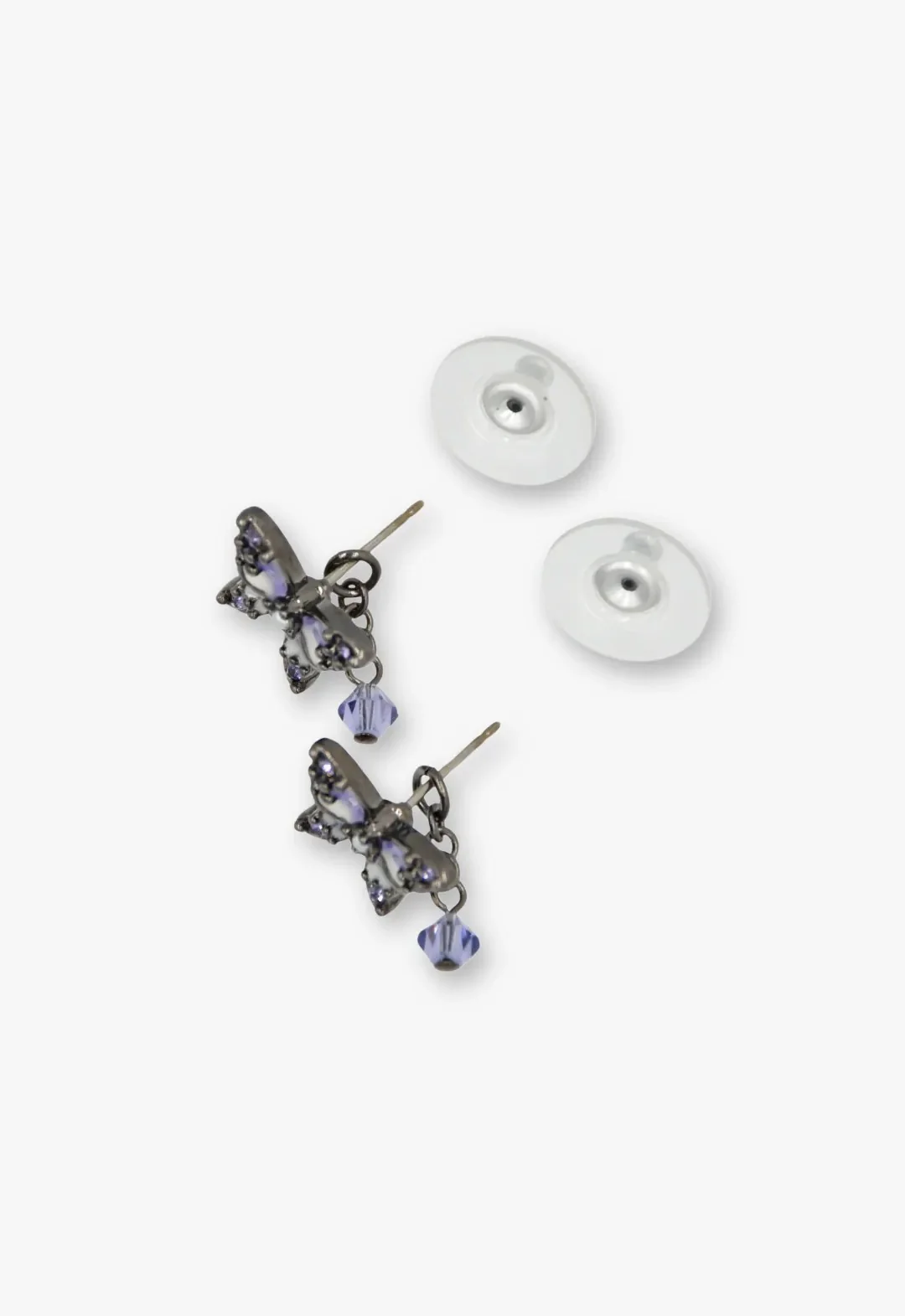 Shining Butterfly Earrings - Purple Gunmetal - Image 3