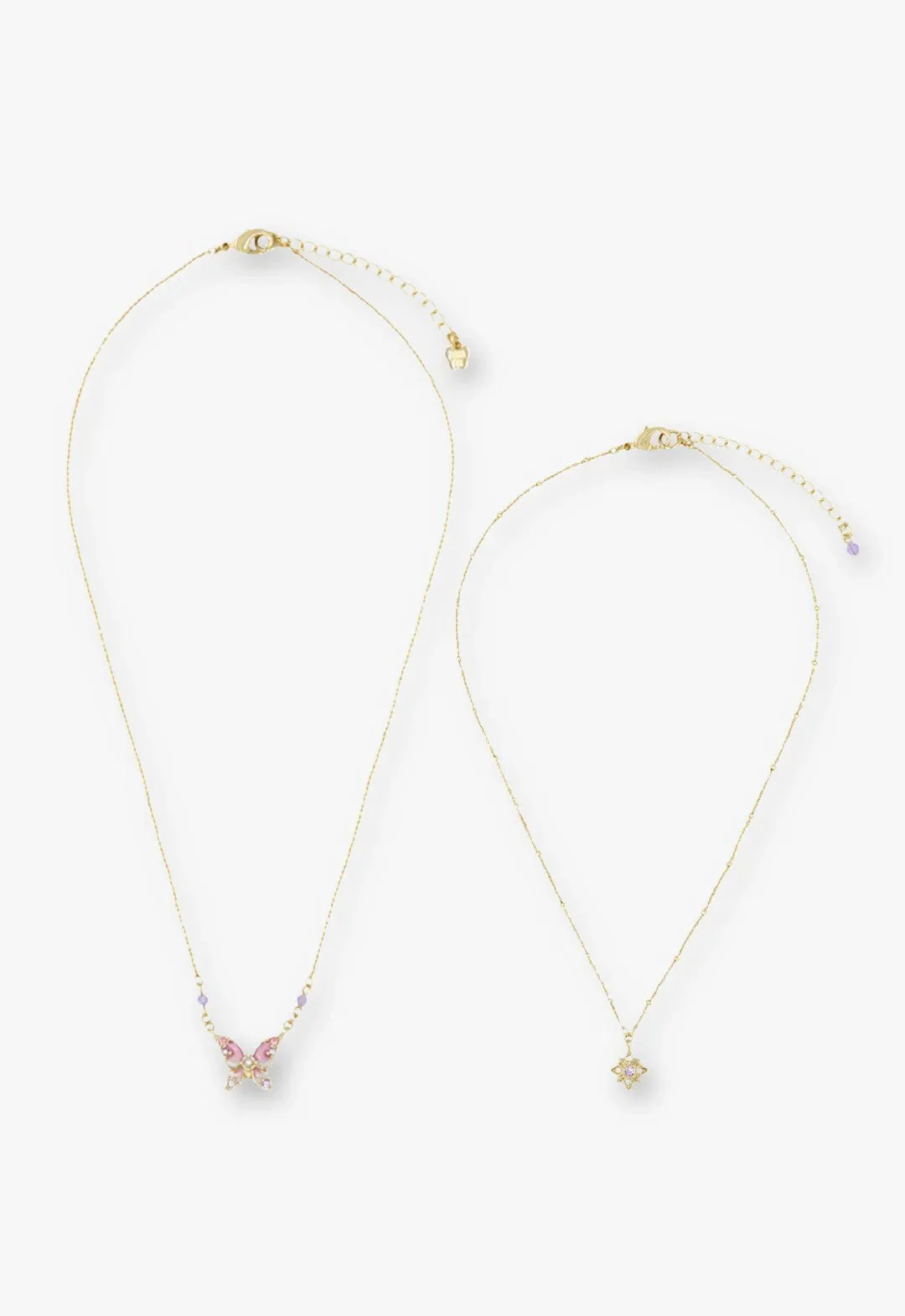 Shining Butterfly Necklace - Pink Gold