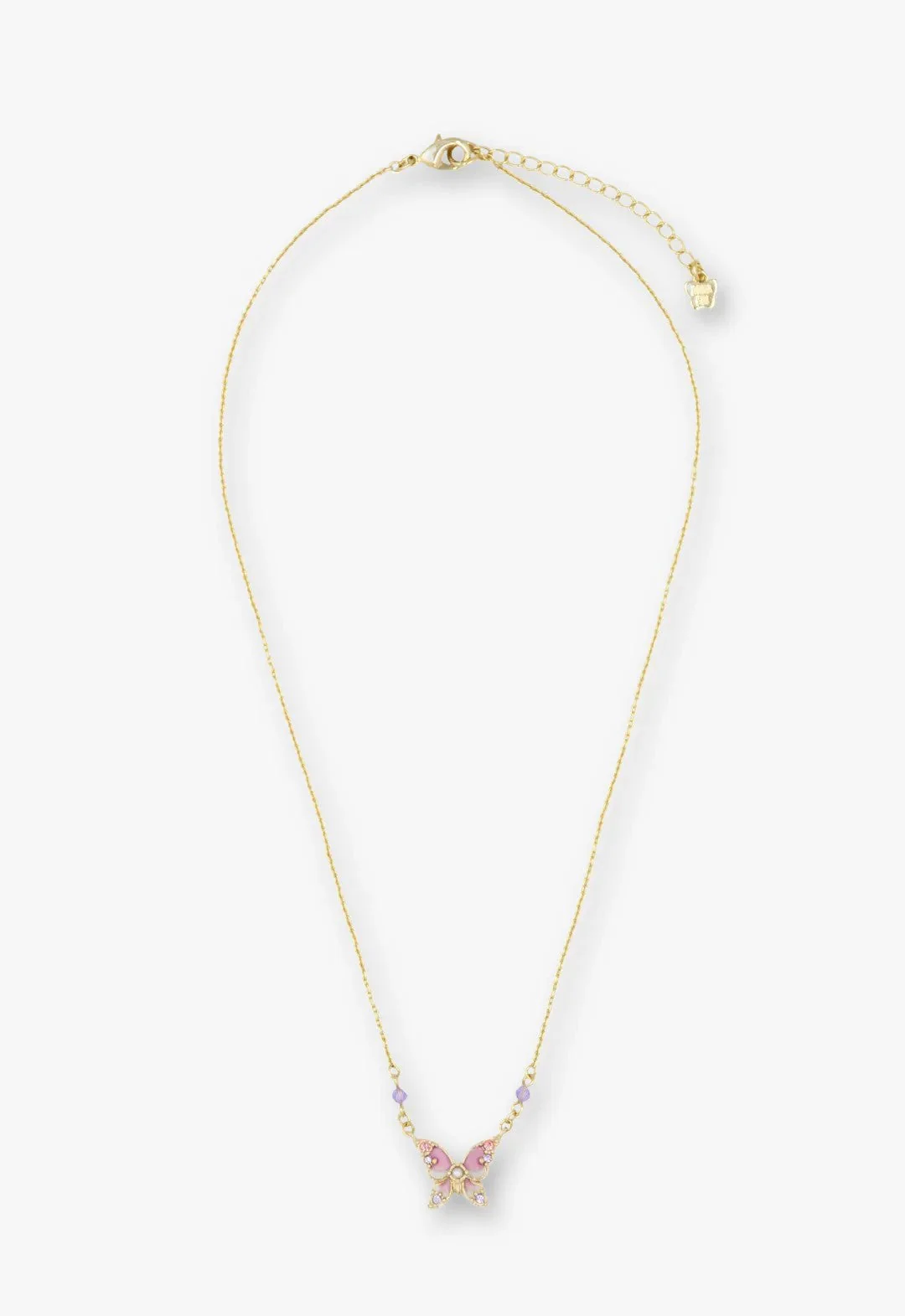 Shining Butterfly Necklace - Pink Gold - Image 2