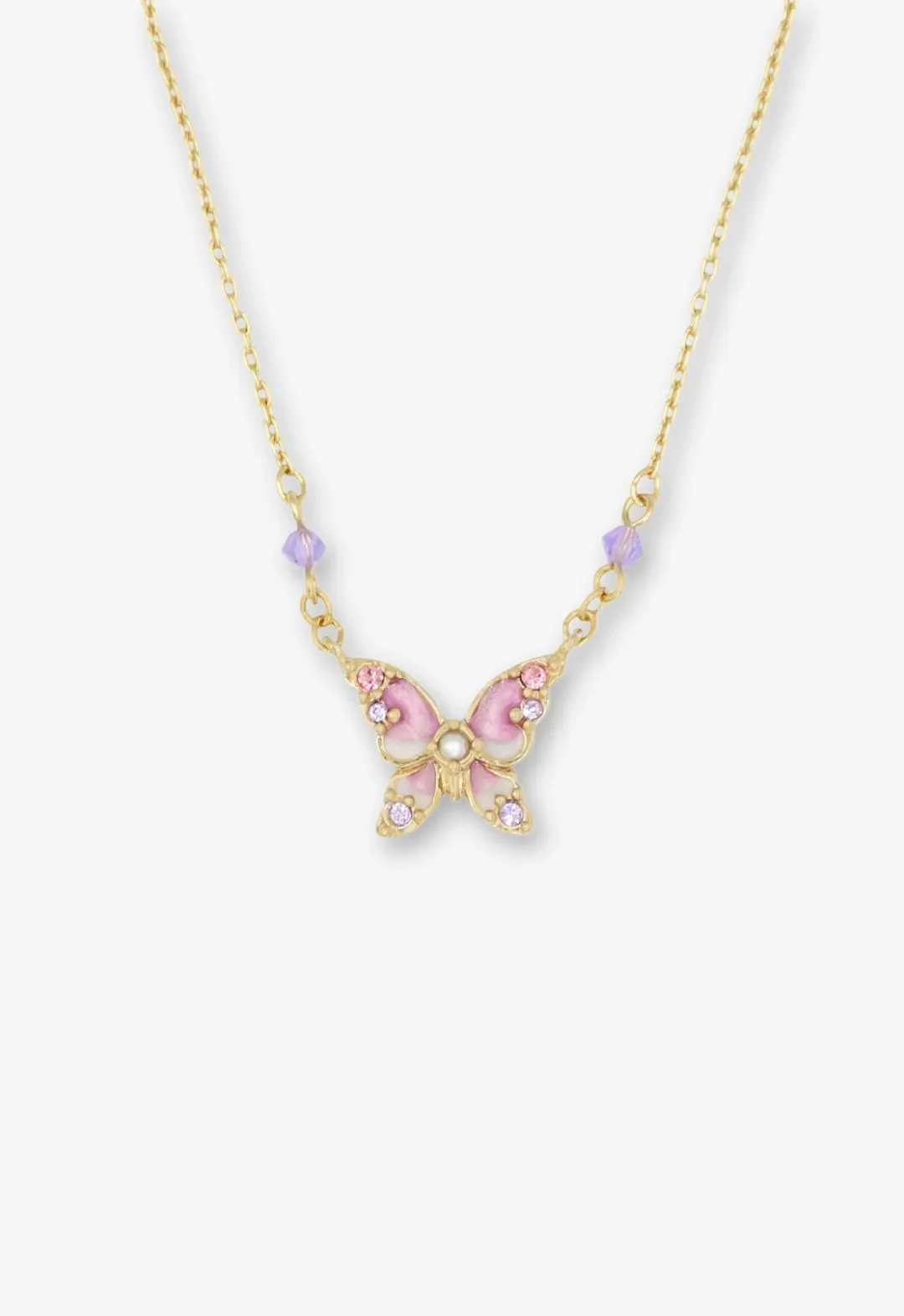 Shining Butterfly Necklace - Pink Gold - Image 5