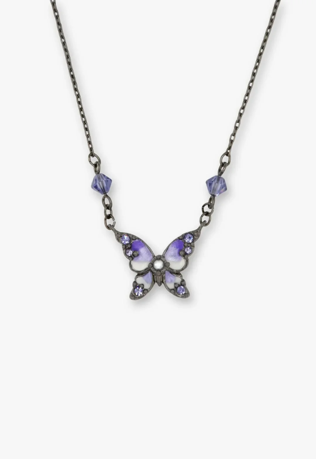 Shining Butterfly Necklace - Purple Gunmetal - Image 5