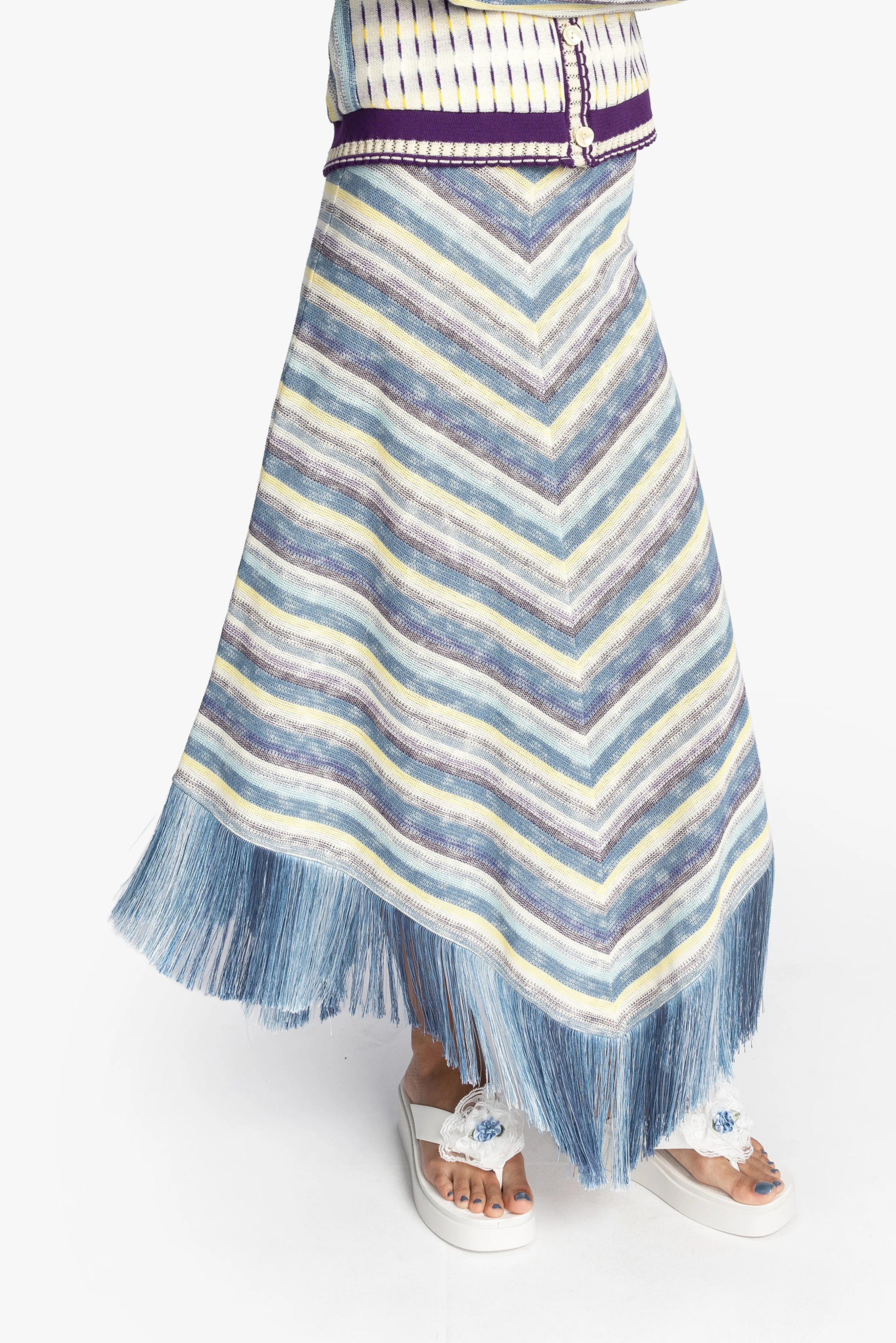 Serape Knit Fringe Skirt - Image 2