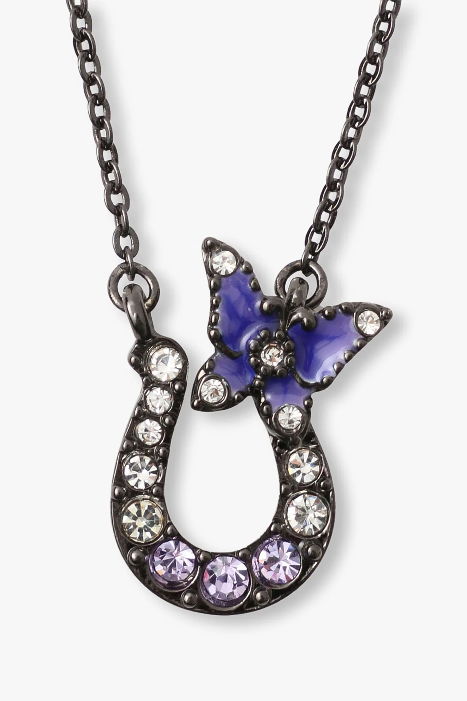 Lucky Horseshoe Necklace - Gunmetal - Image 2