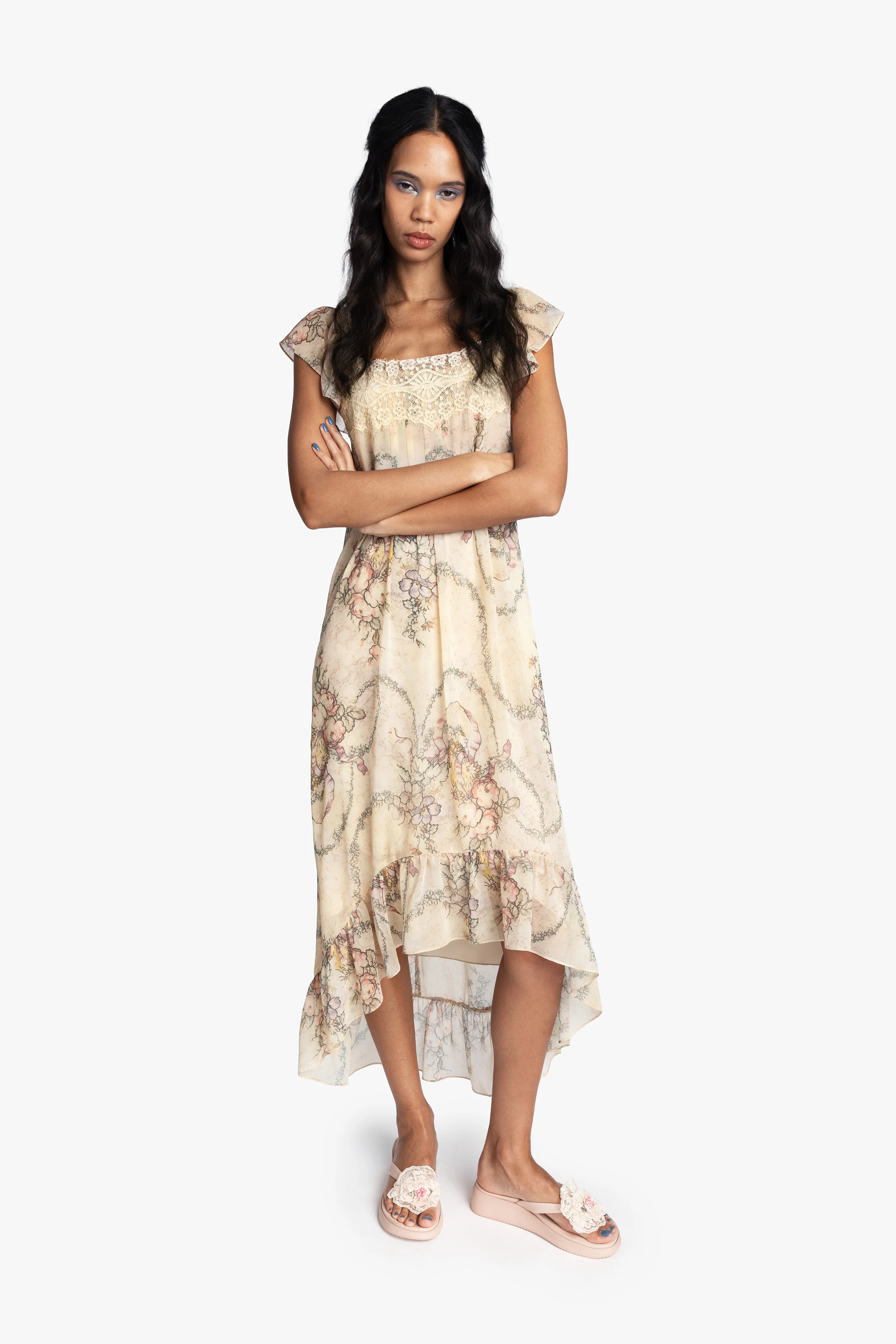 Spirit Bloom Chiffon Ruffle Dress - Image 5