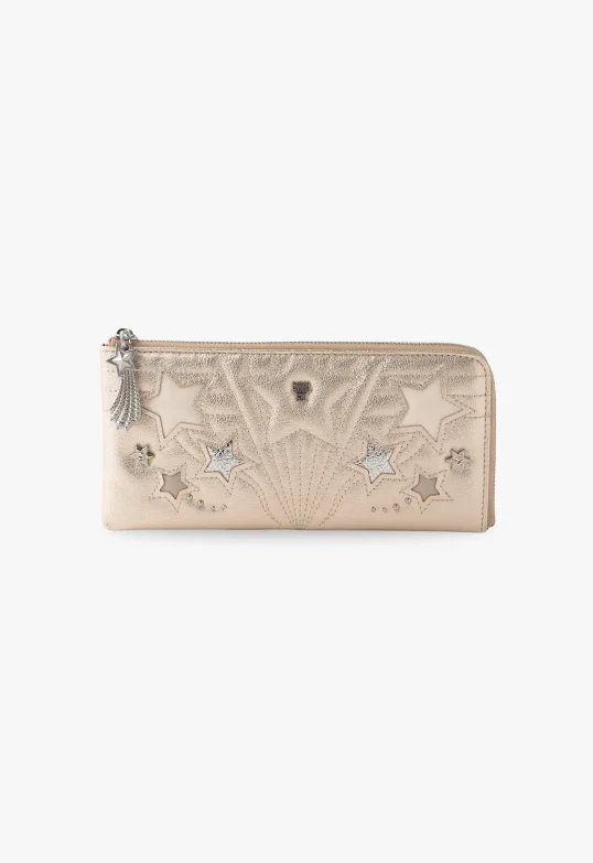 Starstruck Half-Zip Wallet - Gold