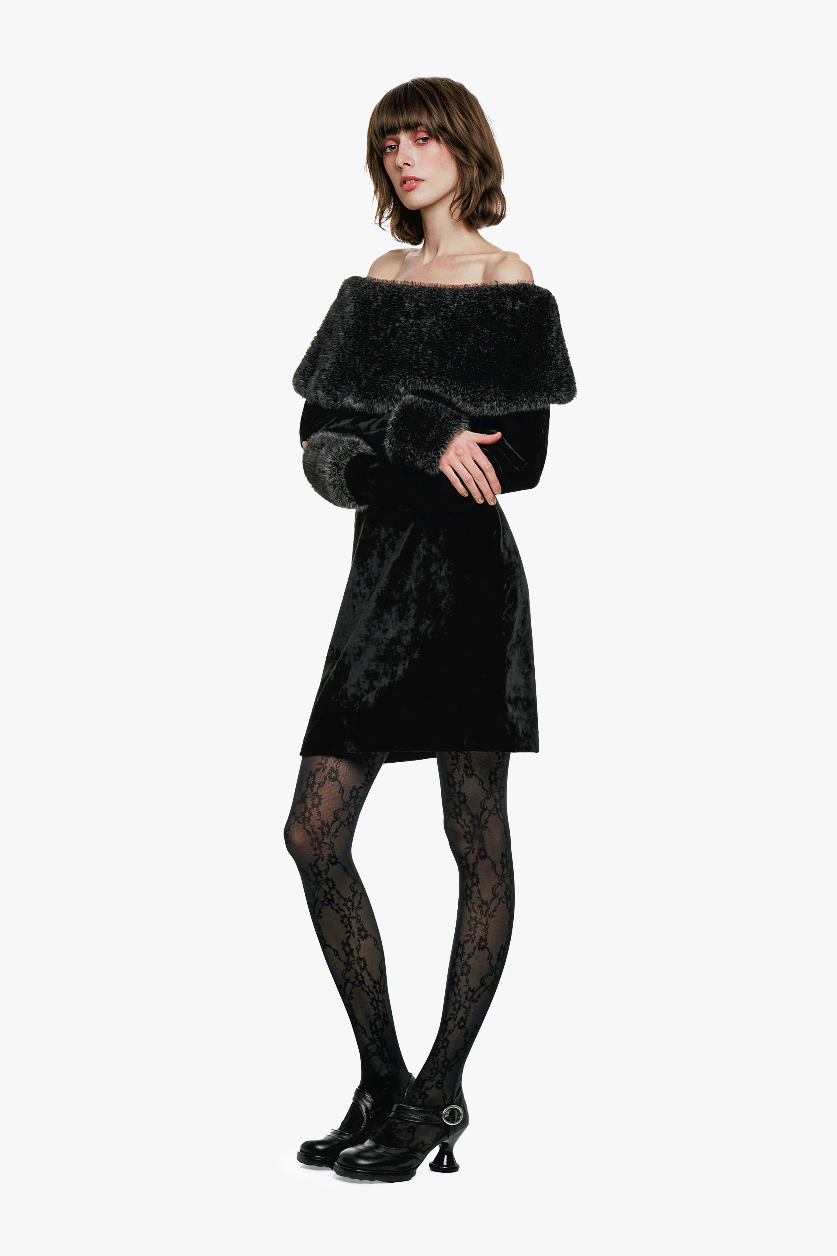 Stretch Velour Dress - Image 8