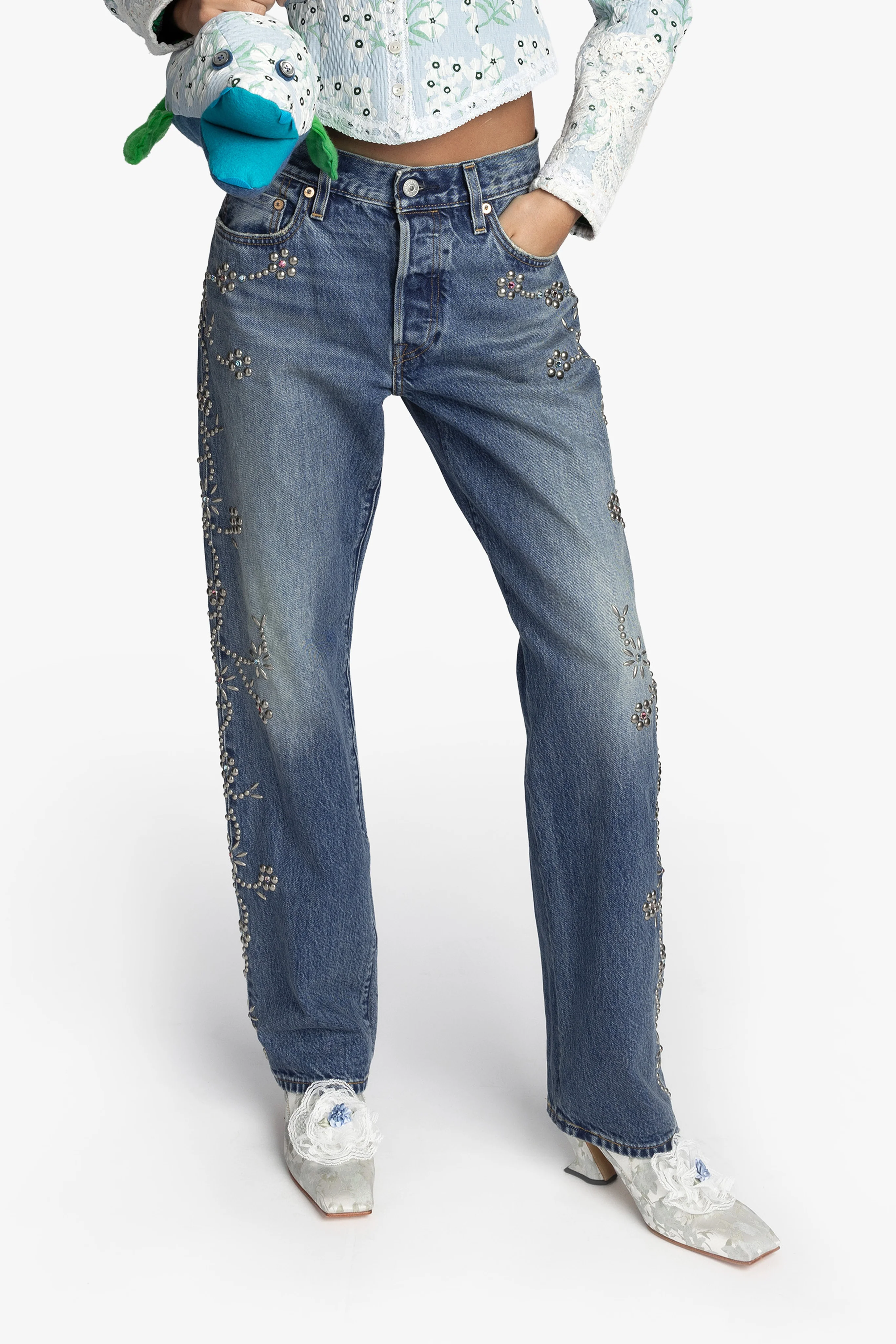 Studded Denim Jeans