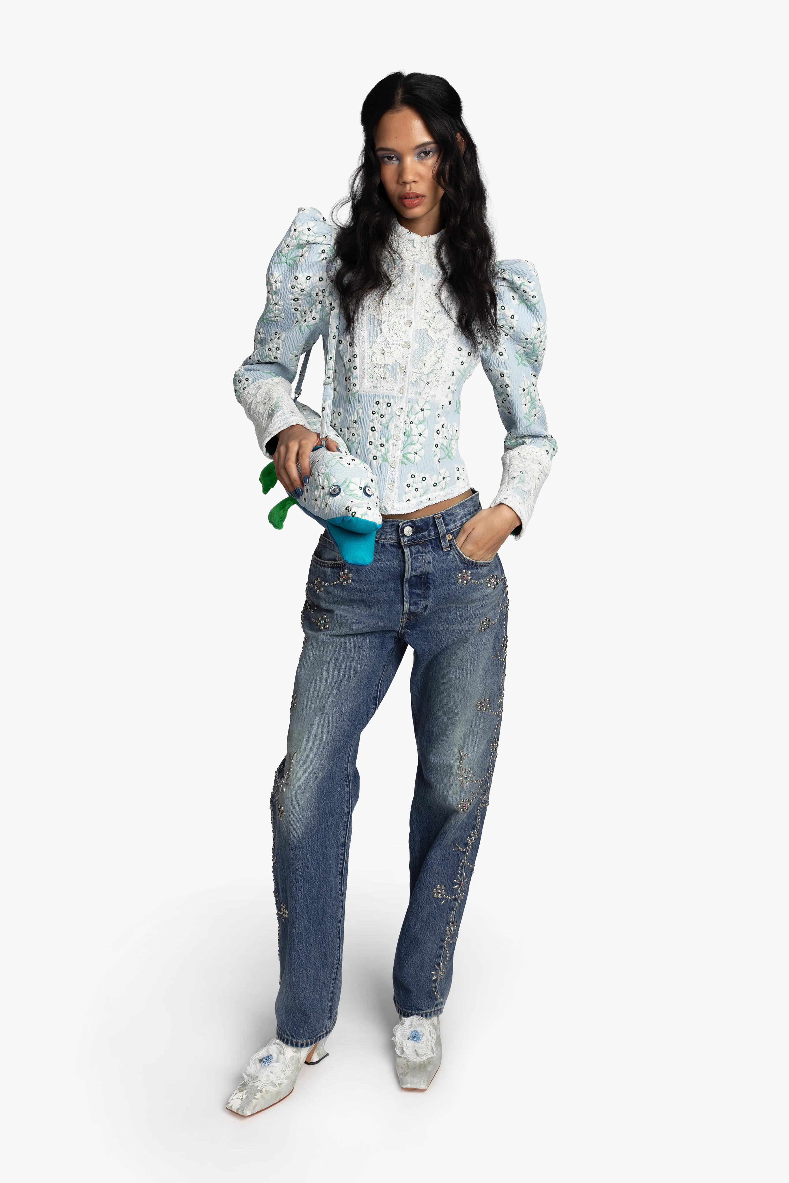 Studded Denim Jeans - Image 5