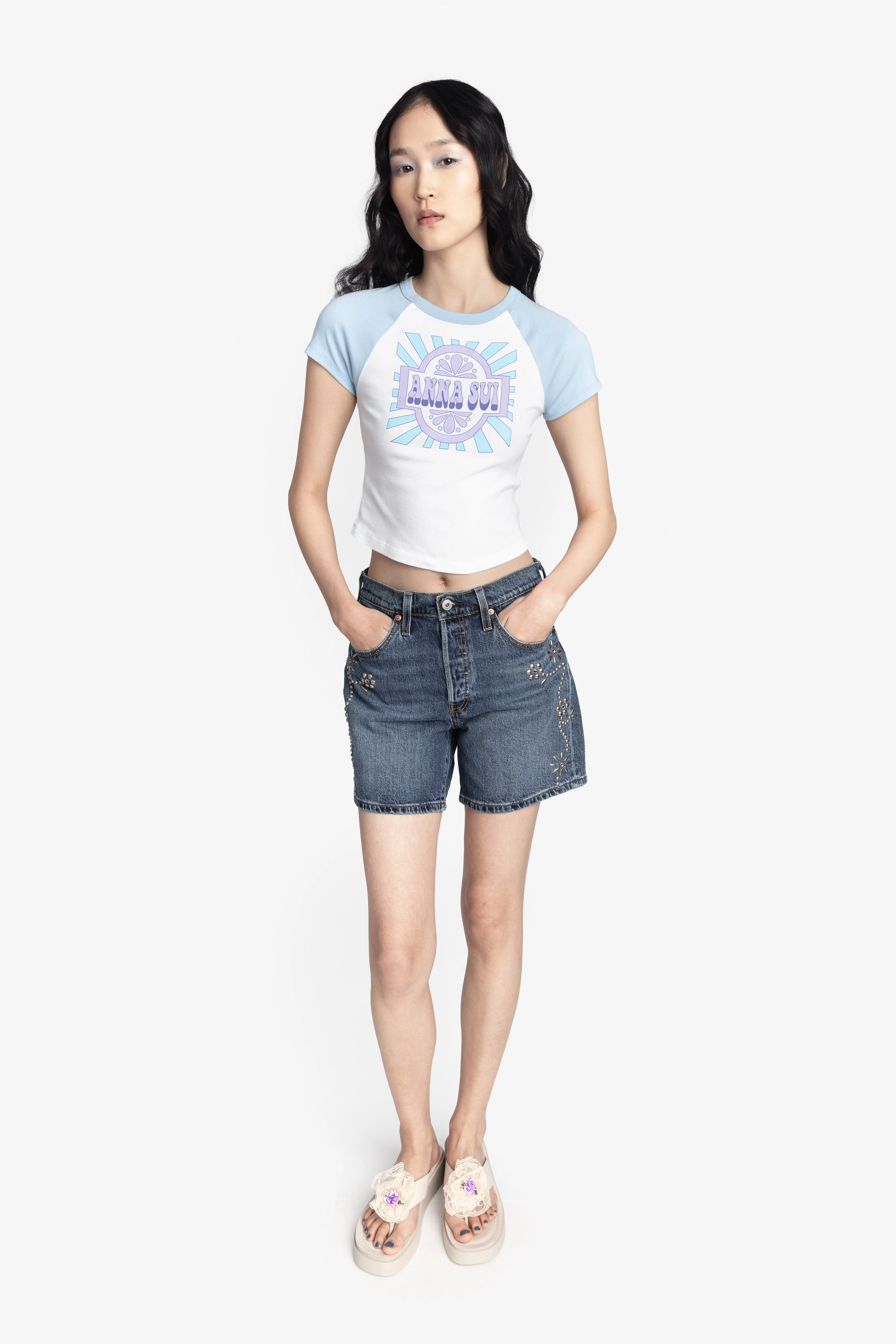 Studded Denim Shorts - Image 5