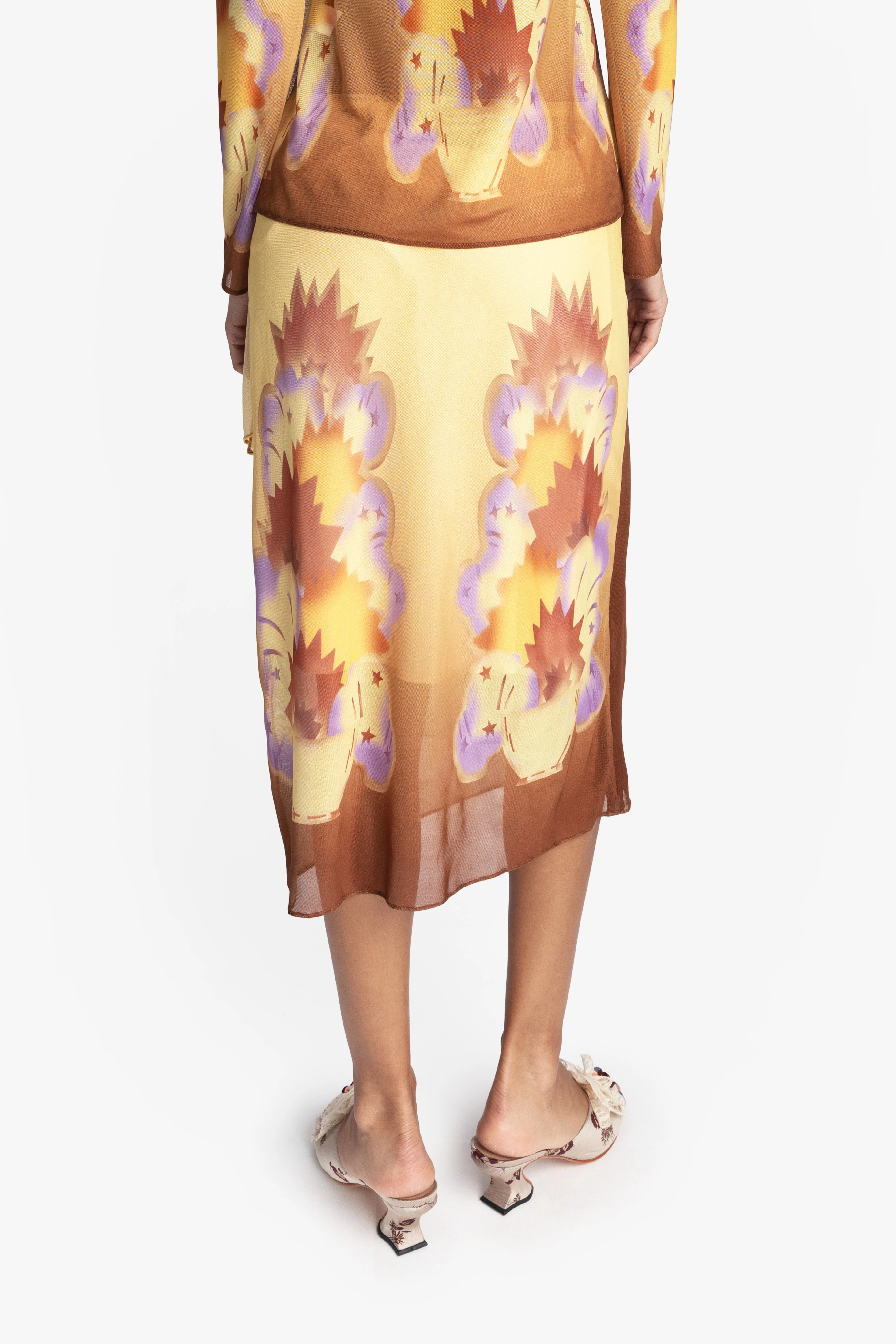 Sunburst Mesh Sarong Skirt - Image 5