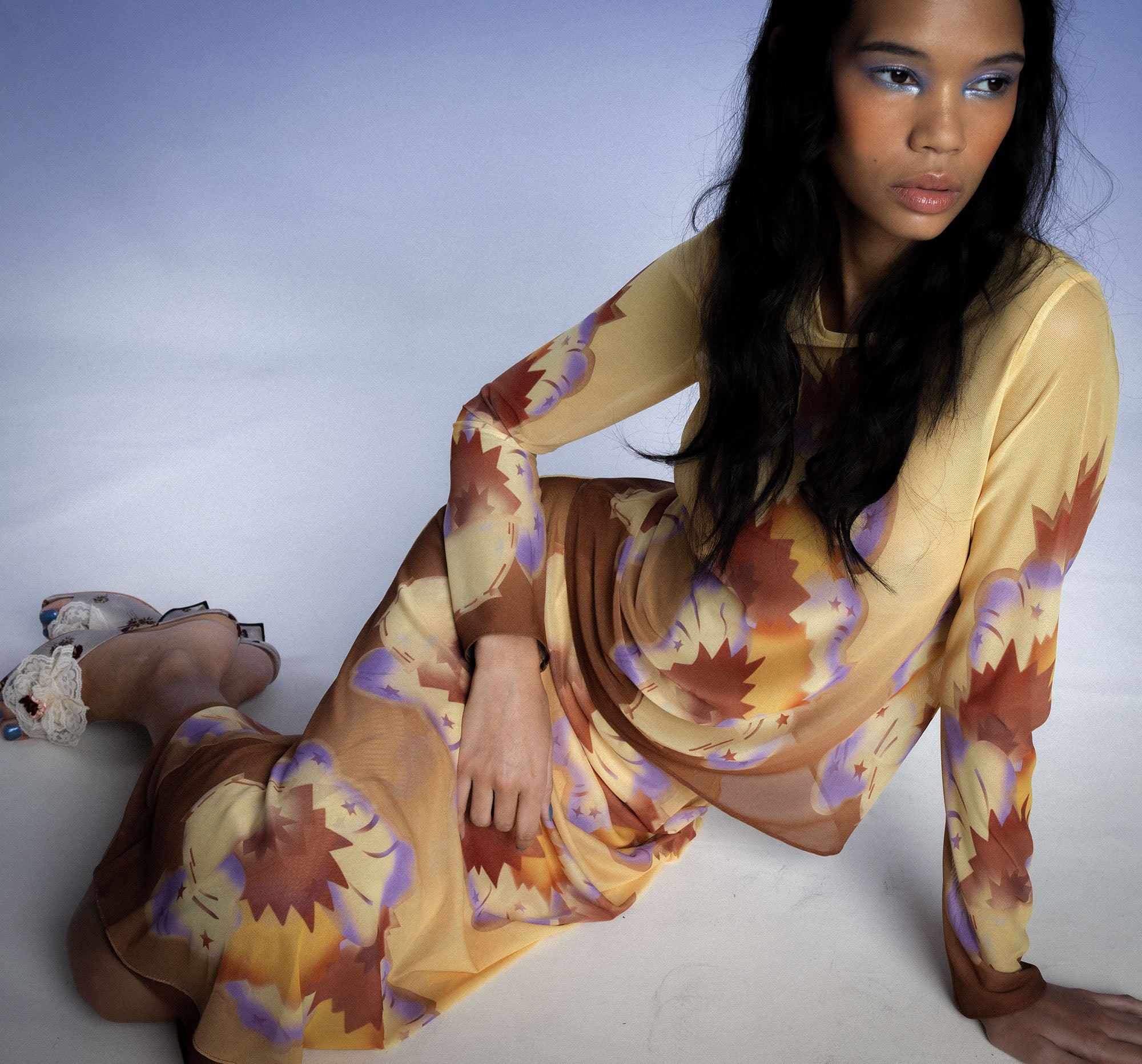 Sunburst Mesh Sarong Skirt - Image 8