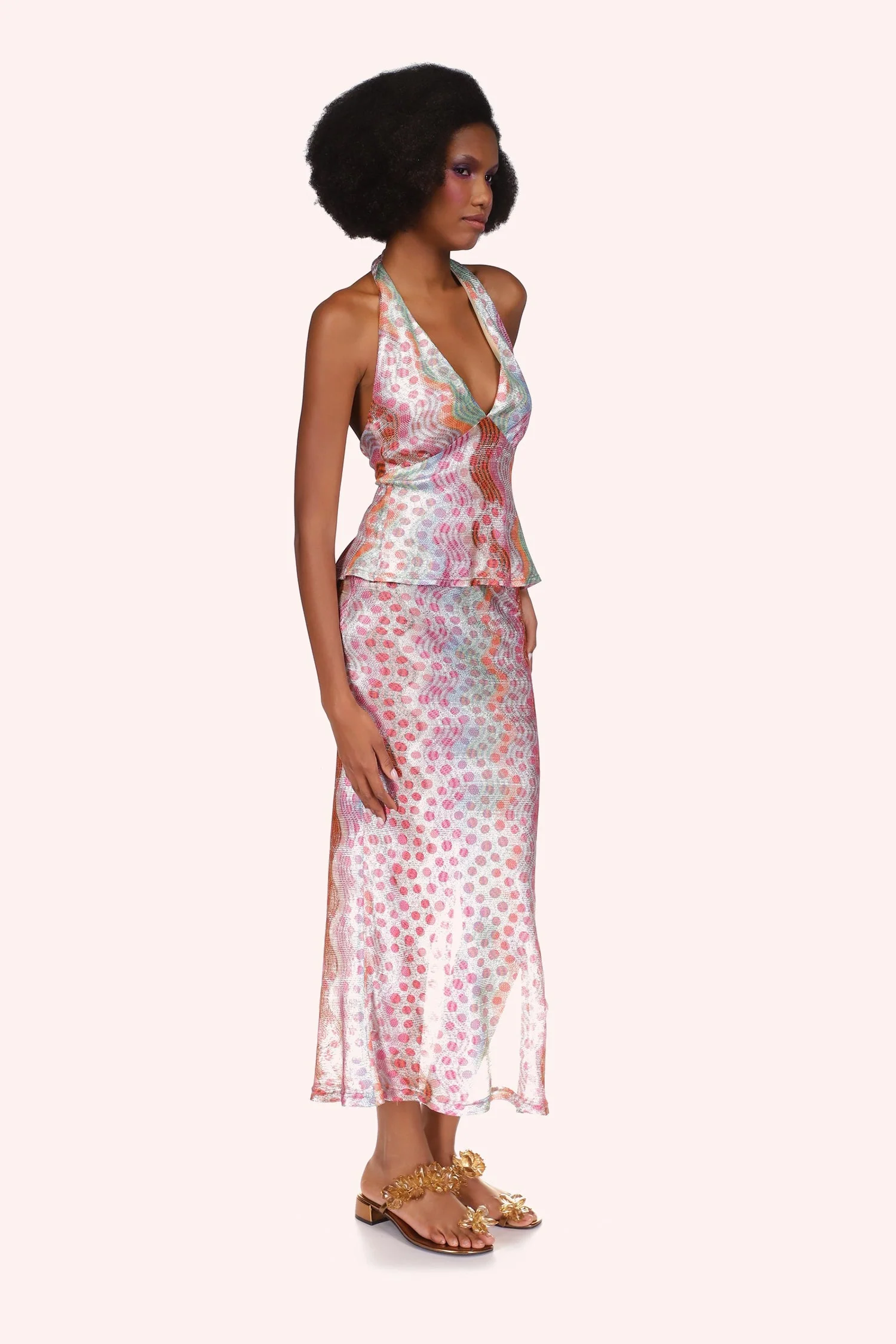 Swirly Rainbow Knit Skirt - Image 5