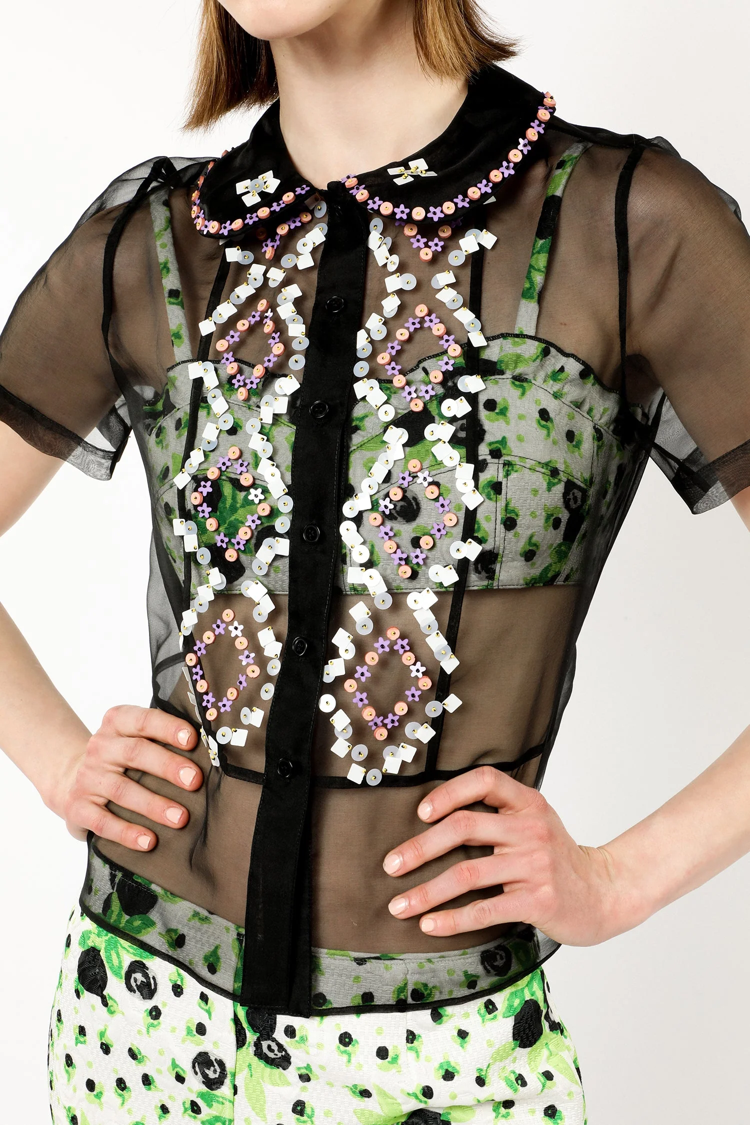 Twinkle Beaded Organza Blouse - Image 5