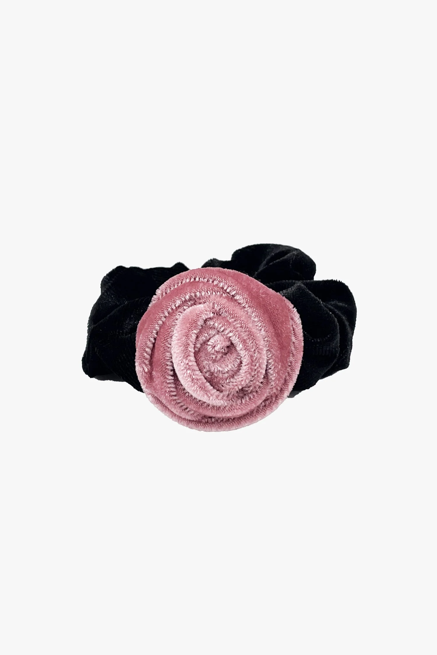 Velvet Rosette Scrunchie - Pink