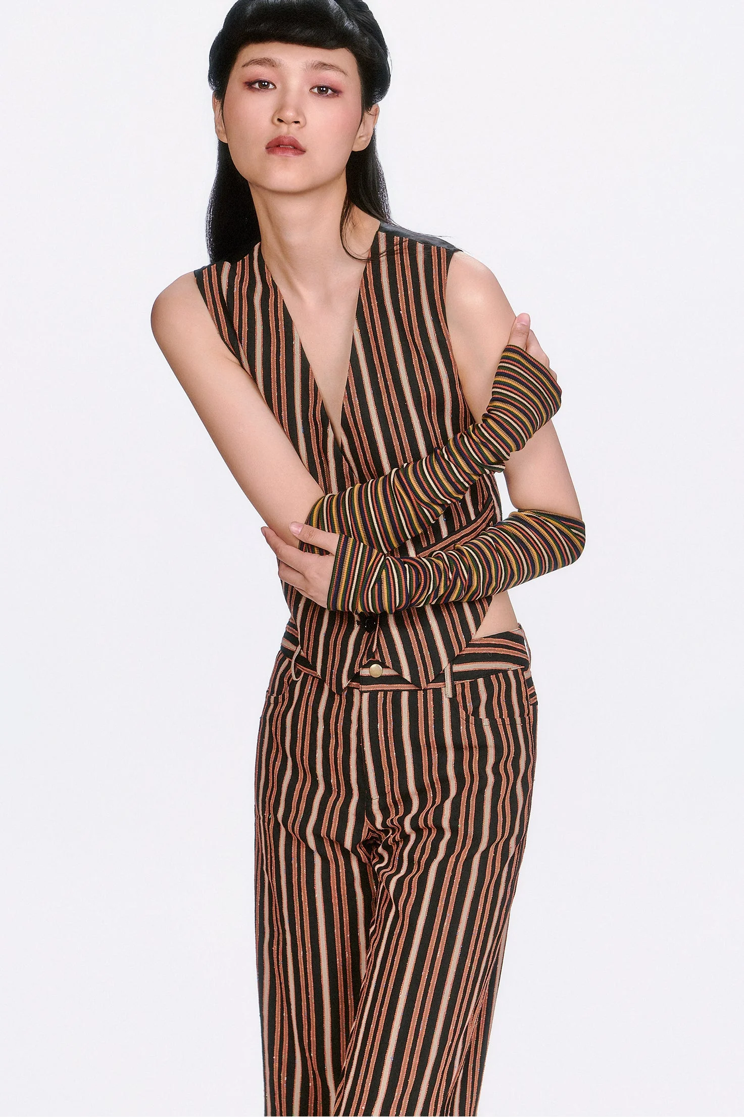 Venetian Stripe Arm Warmers - Image 2