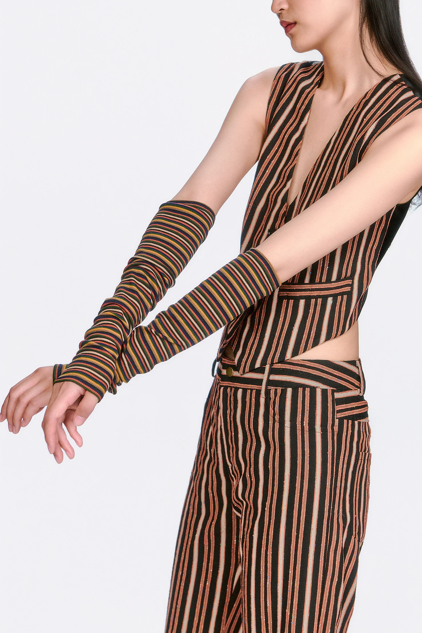 Venetian Stripe Arm Warmers - Image 3