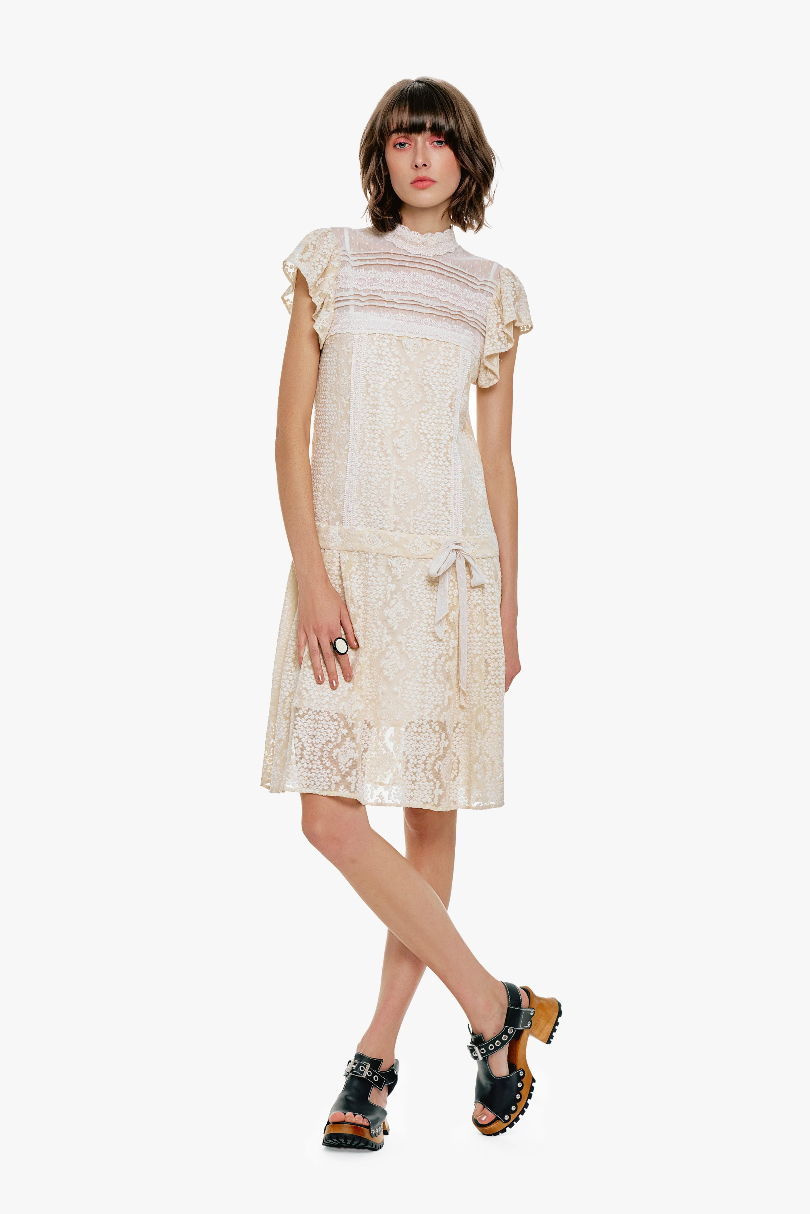 Victorian Lace Combo Drop Waist Dress - Image 3