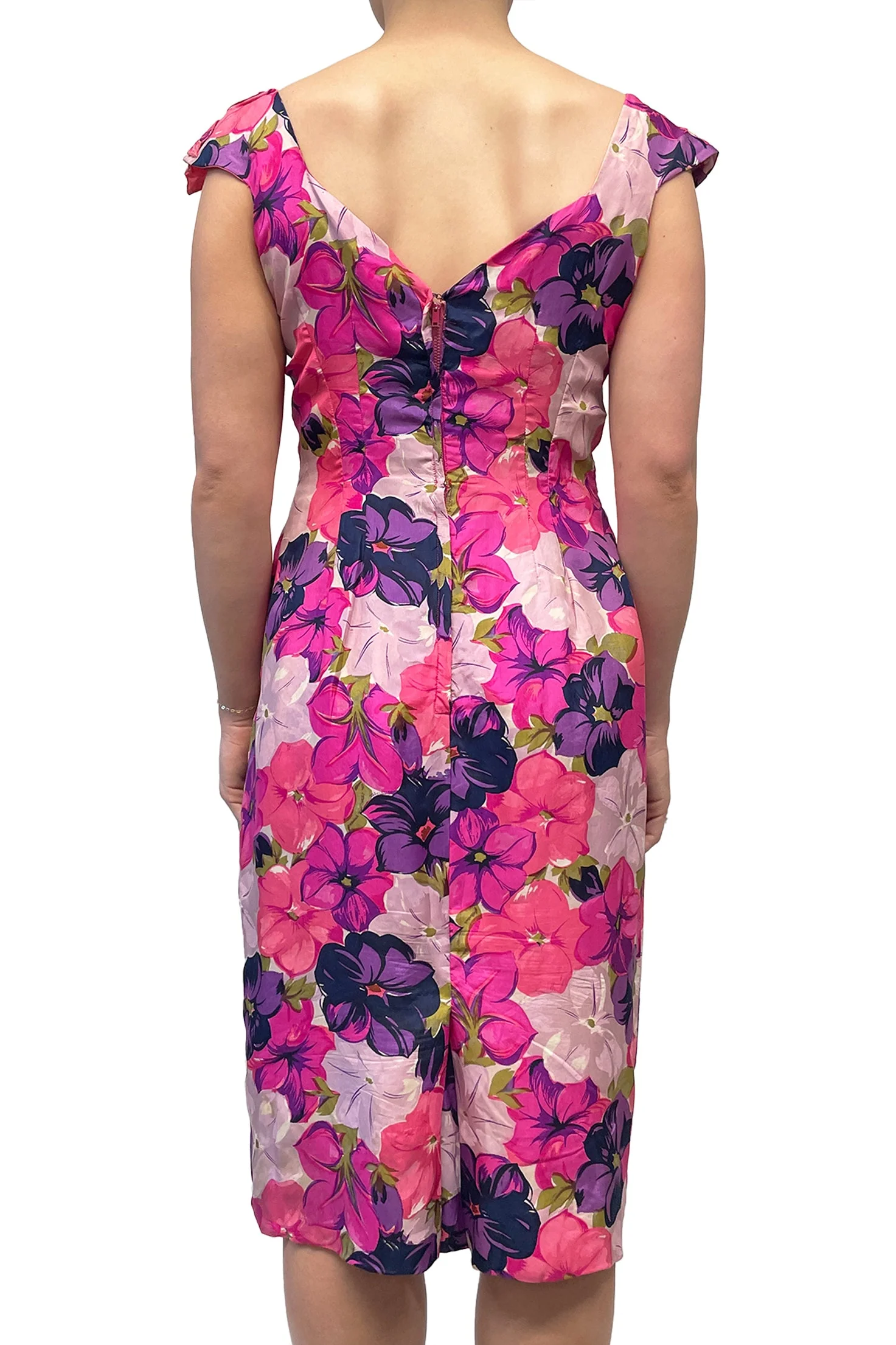 Vintage 3D Floral Mini Dress - Image 3