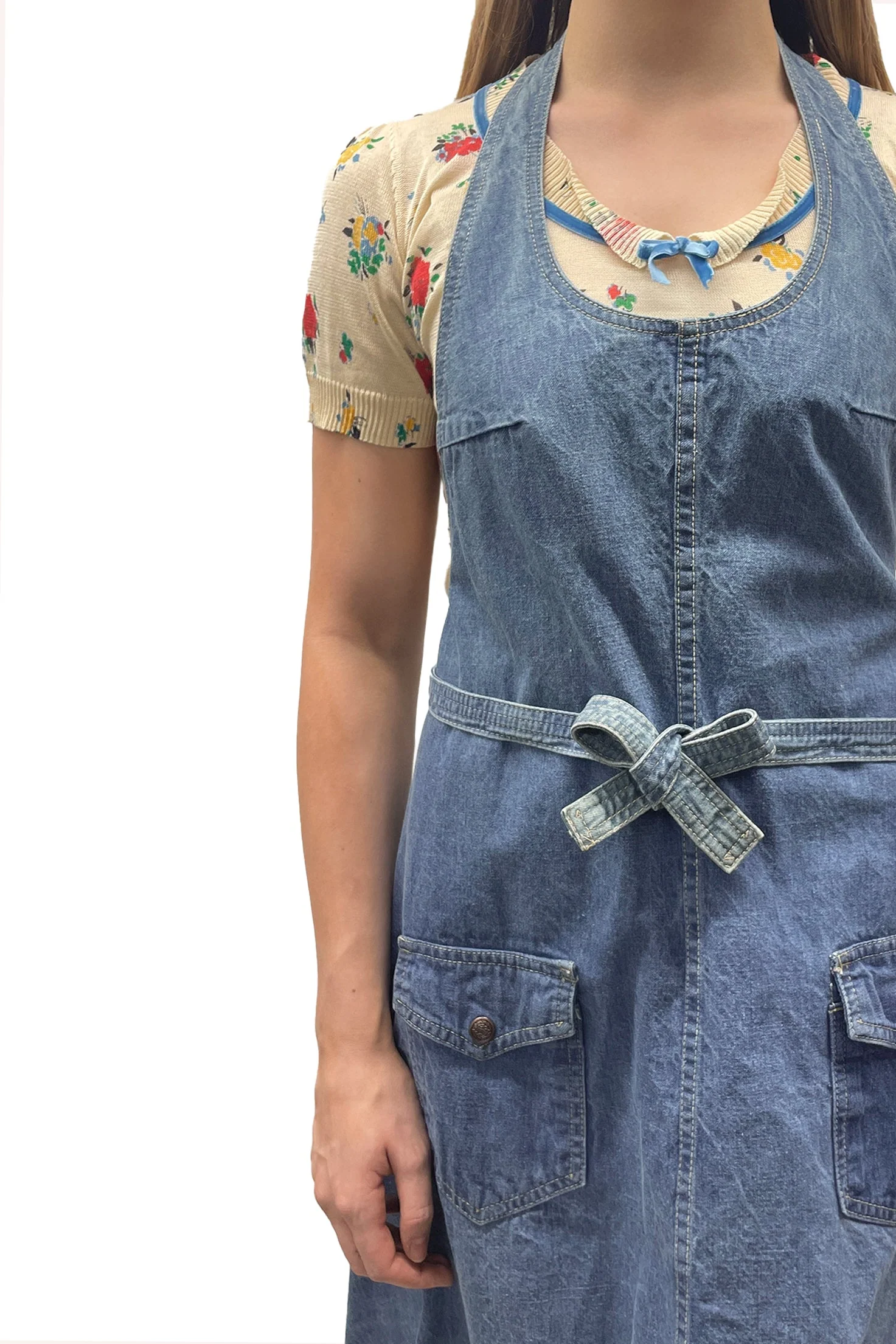 Vintage Seventies Moody's Goose Apron Wrap Halter Dress - Image 4