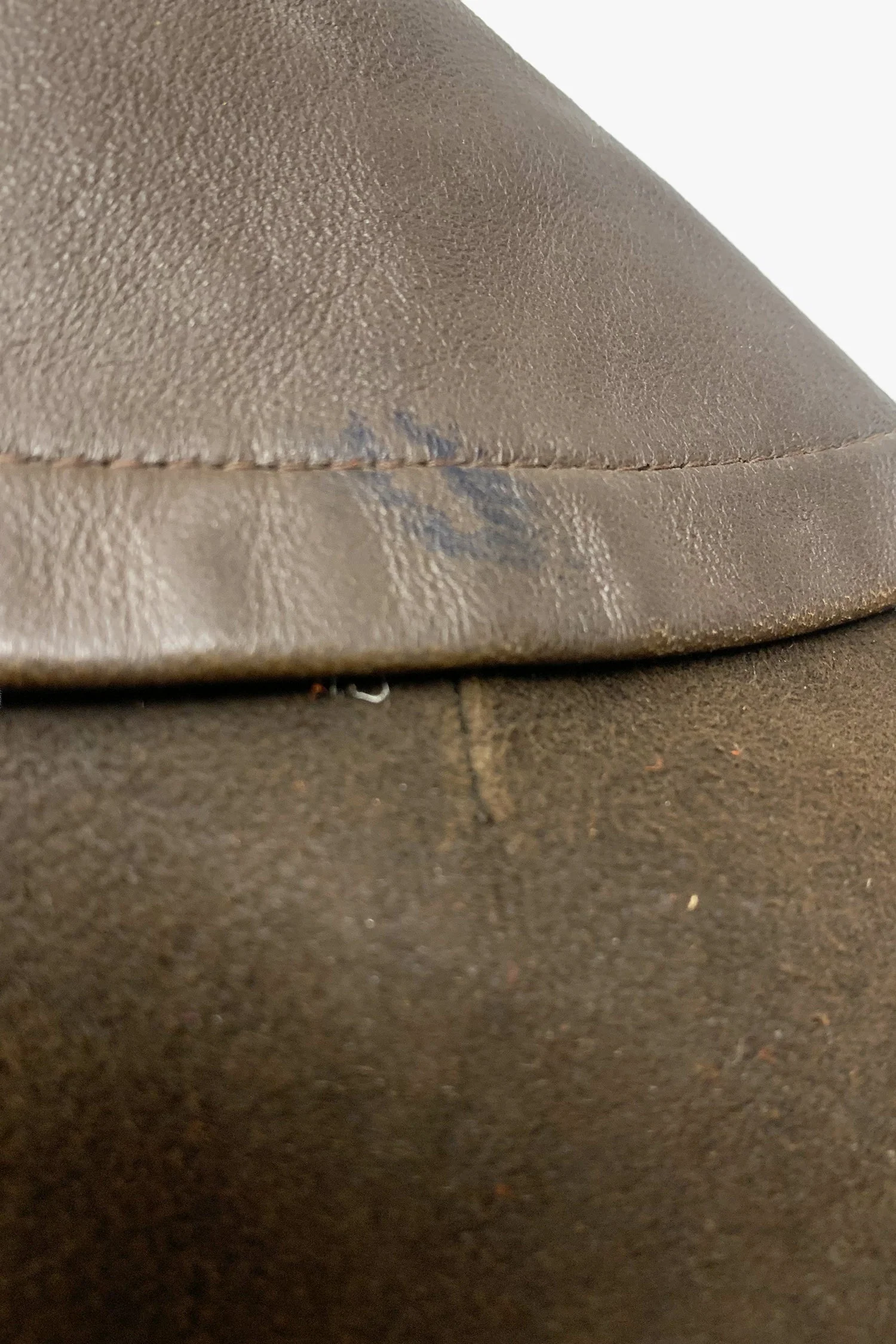 Vintage Brown Suede Coat with Leather Trim - Image 4